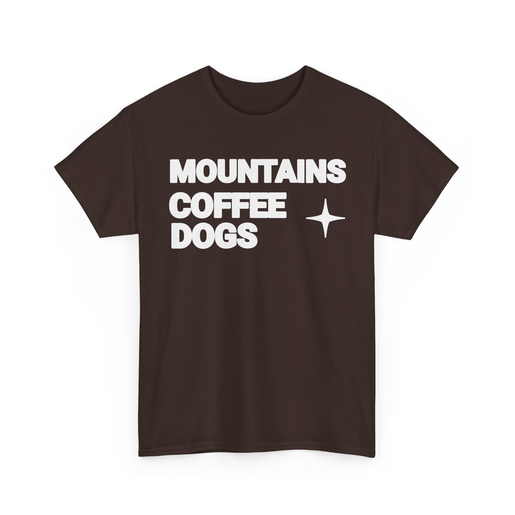 Mountains. Coffee. Dogs. – Comfort Collection Tee