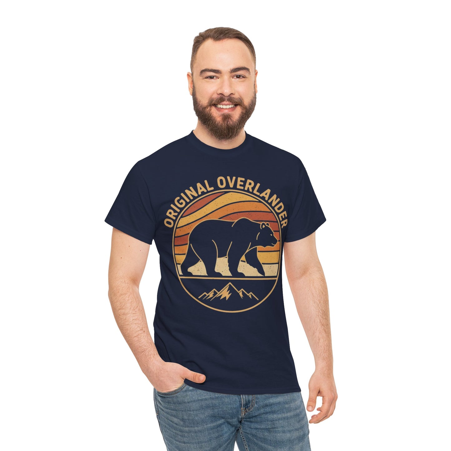 Original Overlander Retro Bear T-Shirt | 1970s Vintage Sunset Adventure Tee