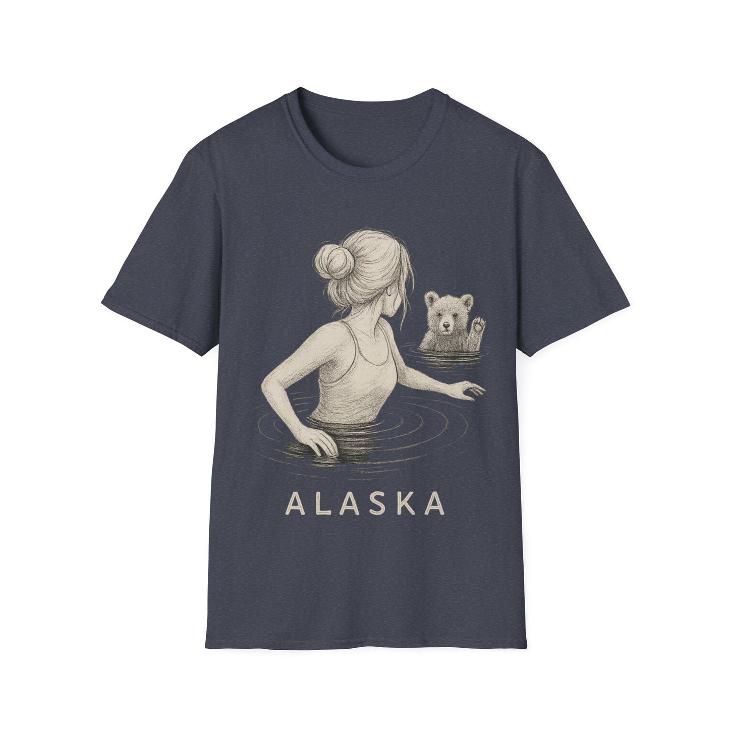 Alaska Bear Cub Sketch T-Shirt – Artistic Wilderness Nature Tee