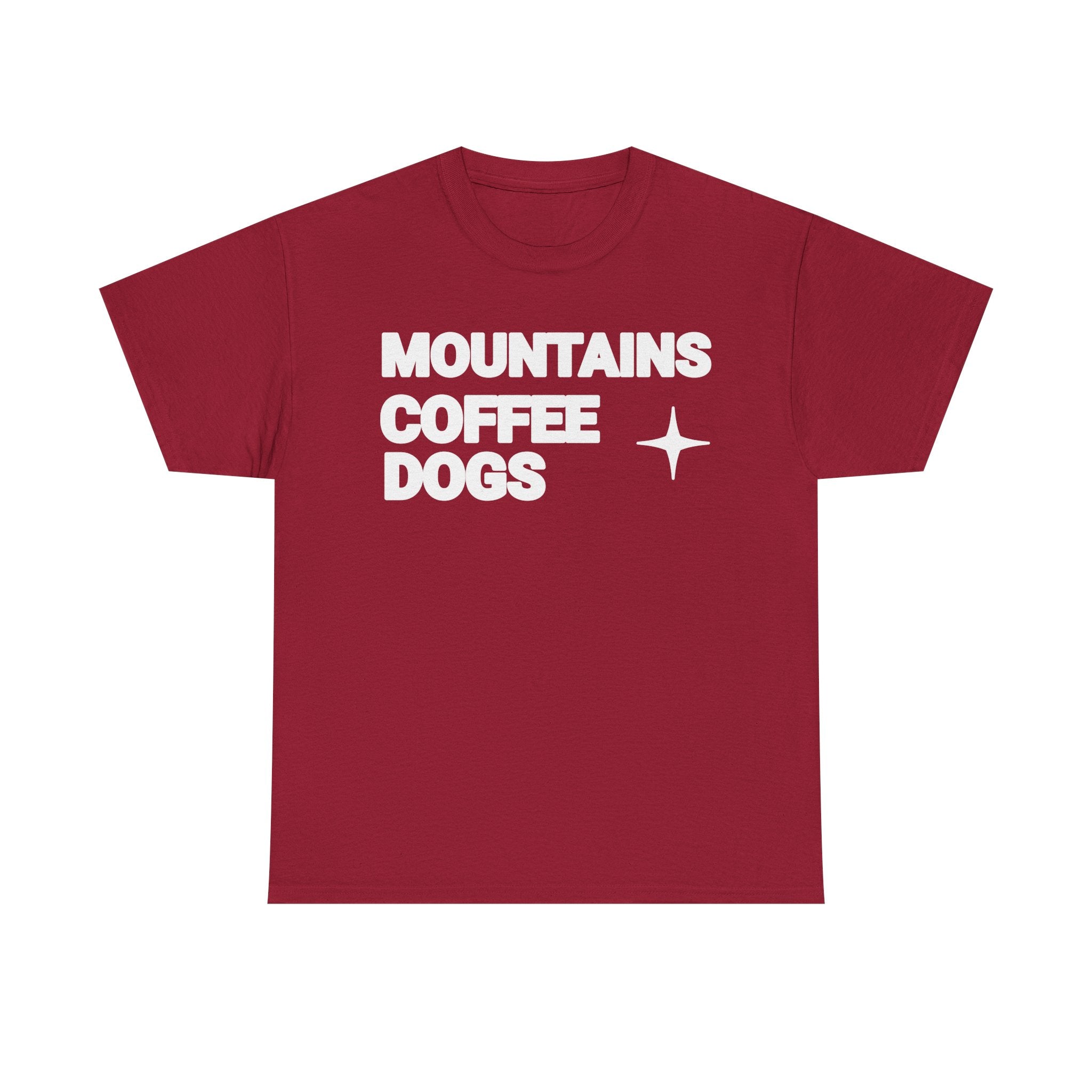 Mountains. Coffee. Dogs. – Comfort Collection Tee