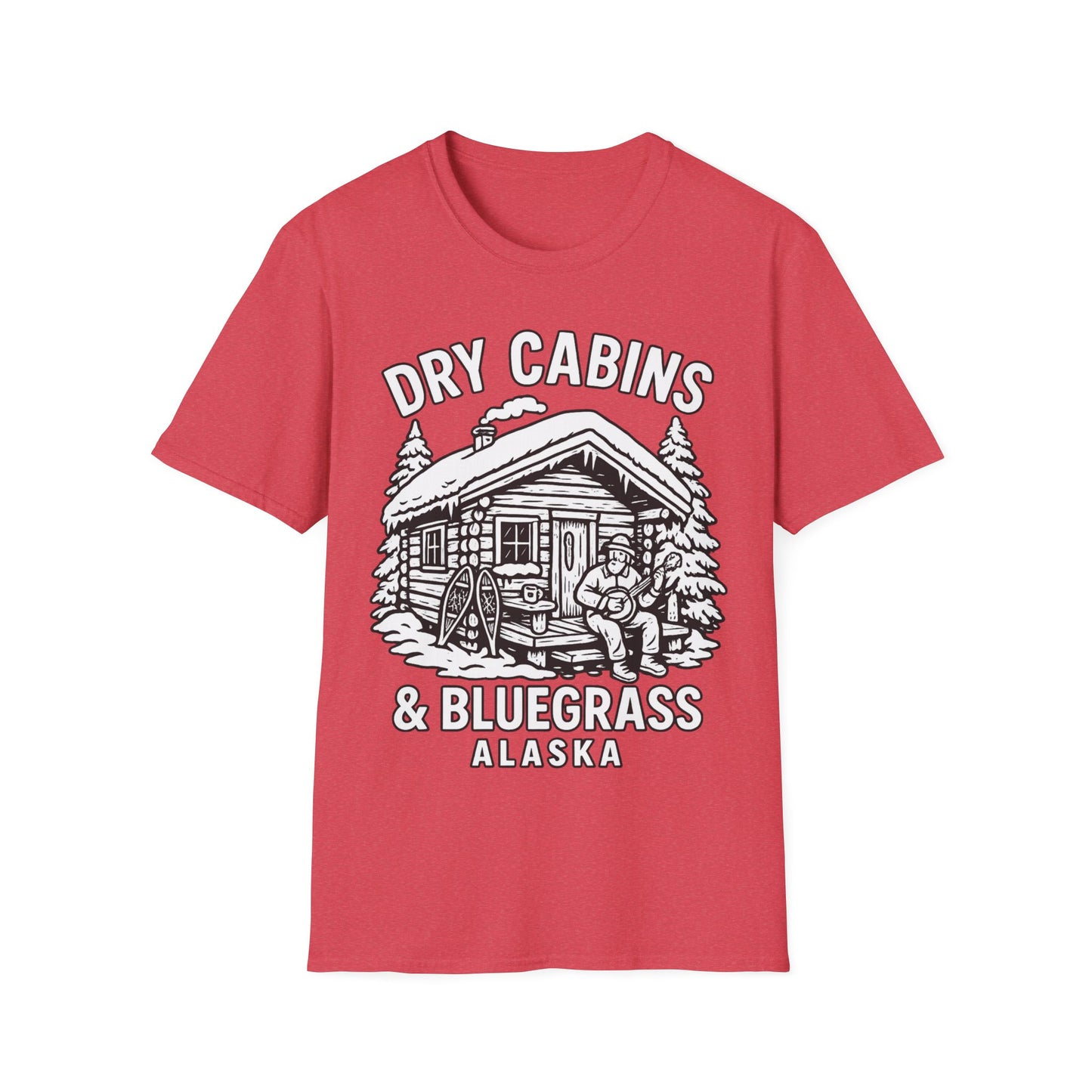 Cozy Cabin T-Shirt, Illustrative T-Shirt, Vintage Alaska Tee, Great Outdoors Wear, Unique Gift for Nature Lovers