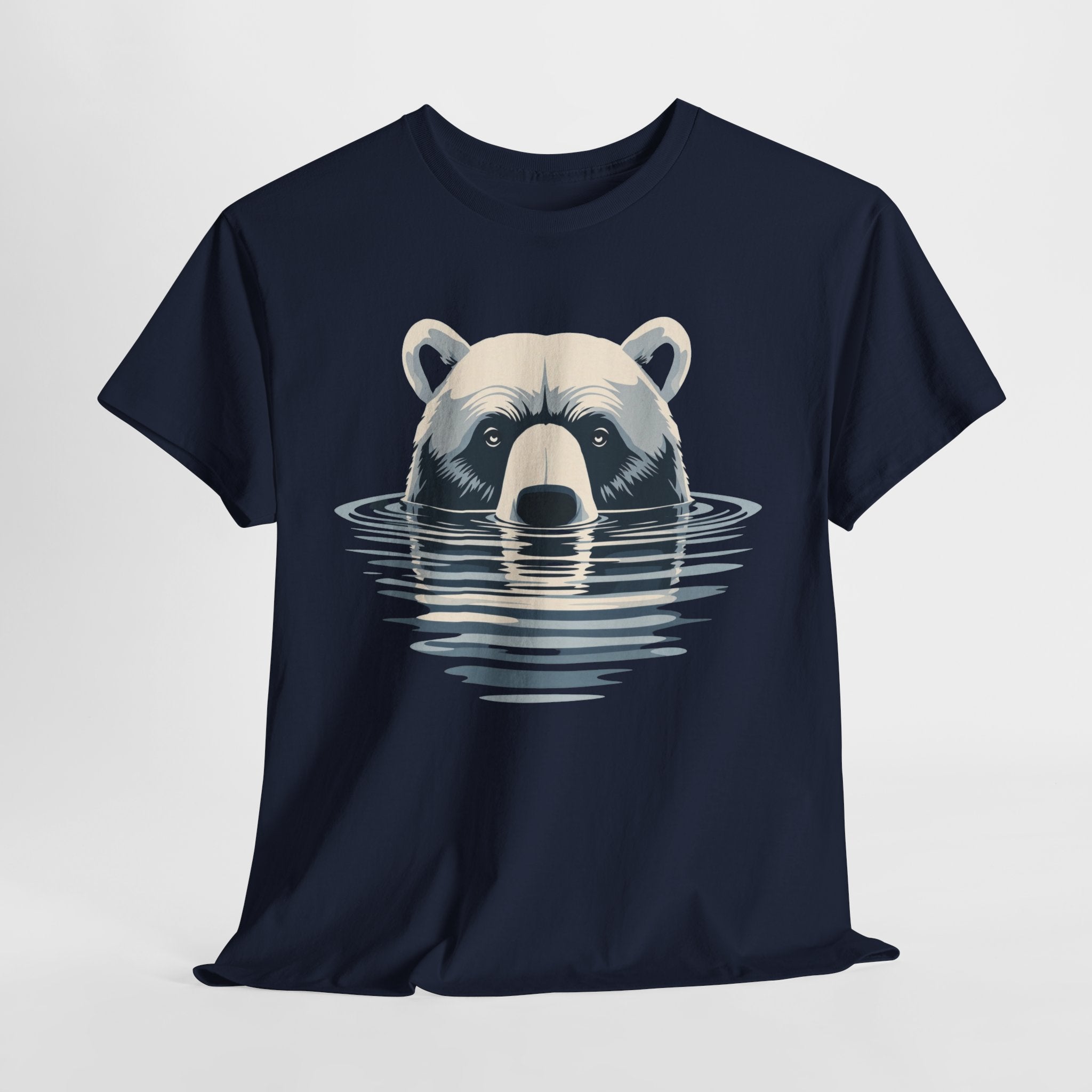Bear in Water Graphic Tee – Gildan 5000 Heavy Cotton Shirt