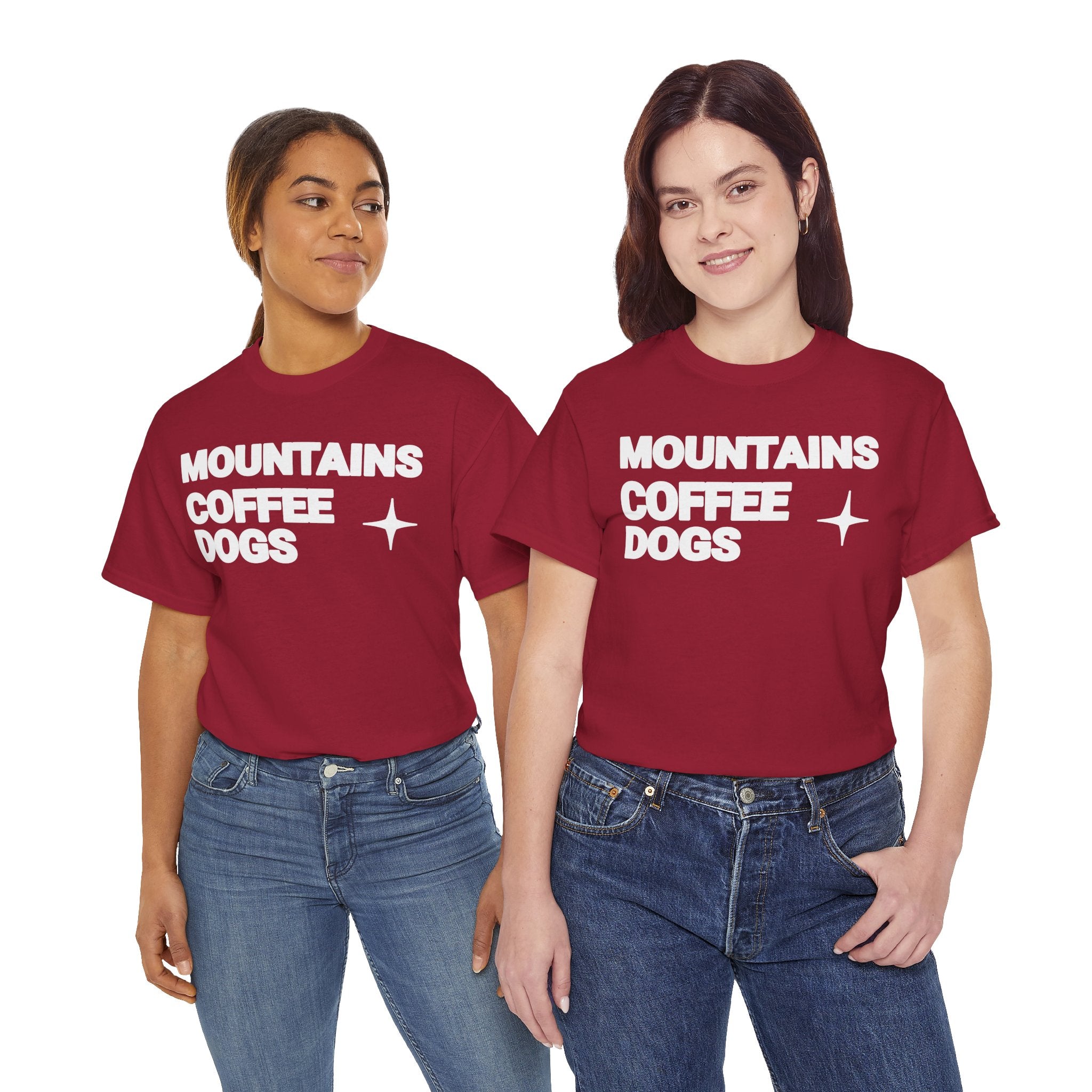 Mountains. Coffee. Dogs. – Comfort Collection Tee