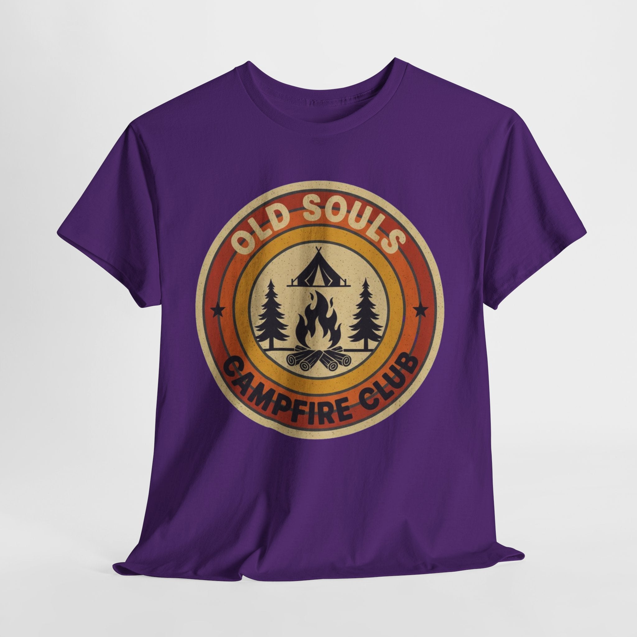 Old Souls Campfire Club Retro T-Shirt | Vintage Sunset Camping Tee