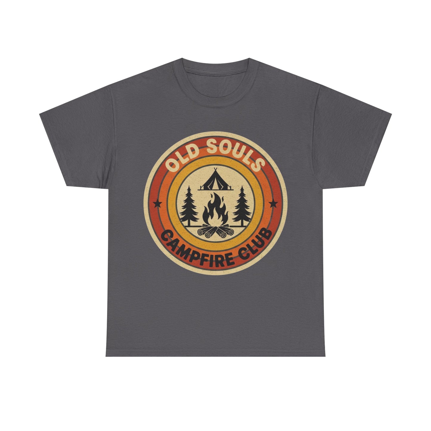 Old Souls Campfire Club Retro T-Shirt | Vintage Sunset Camping Tee