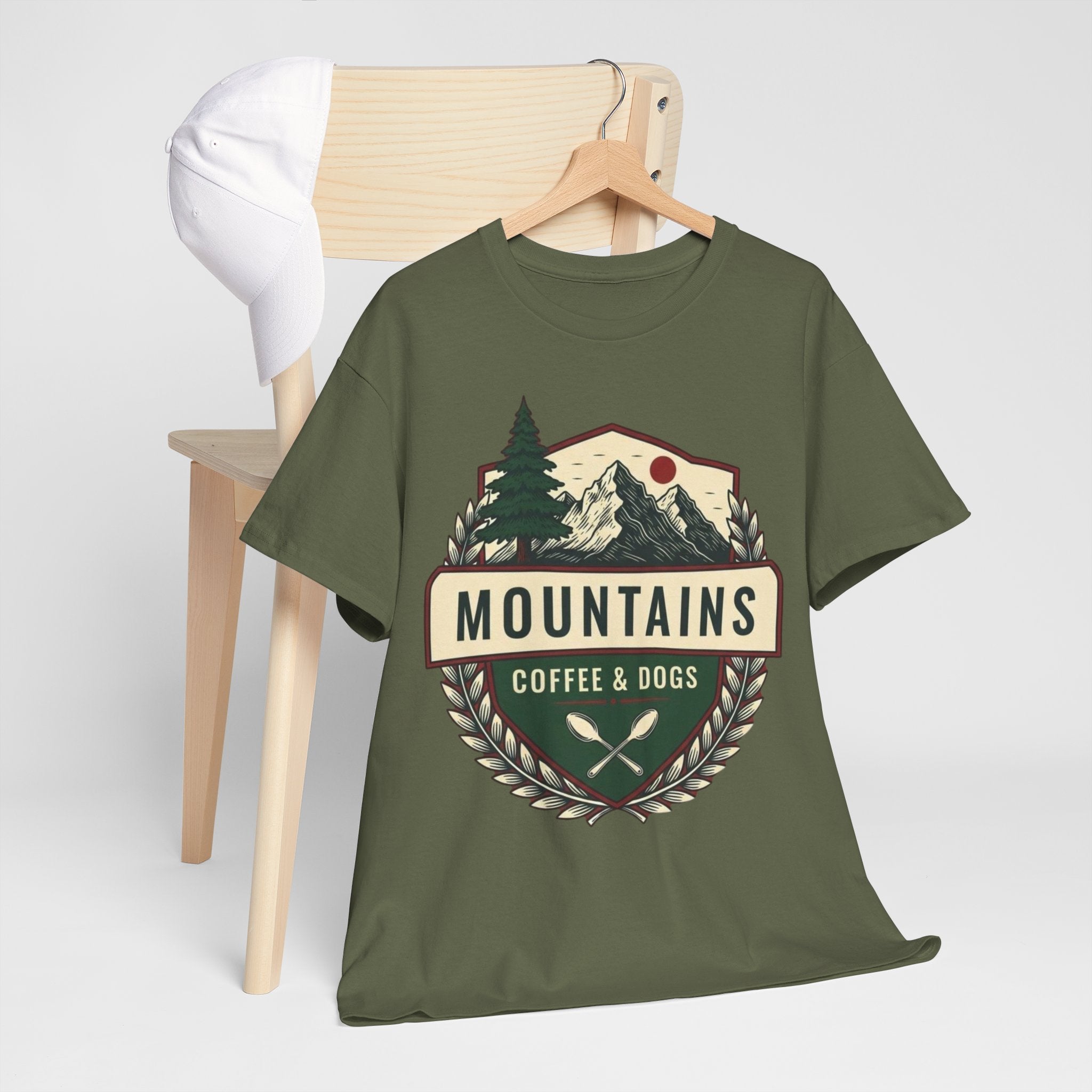 Mountains, Coffee & Dogs Tee