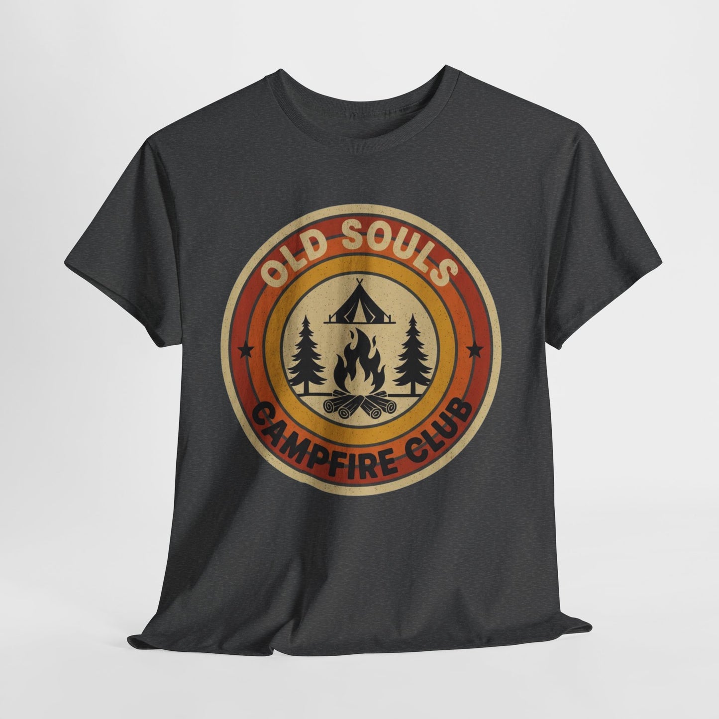 Old Souls Campfire Club Retro T-Shirt | Vintage Sunset Camping Tee