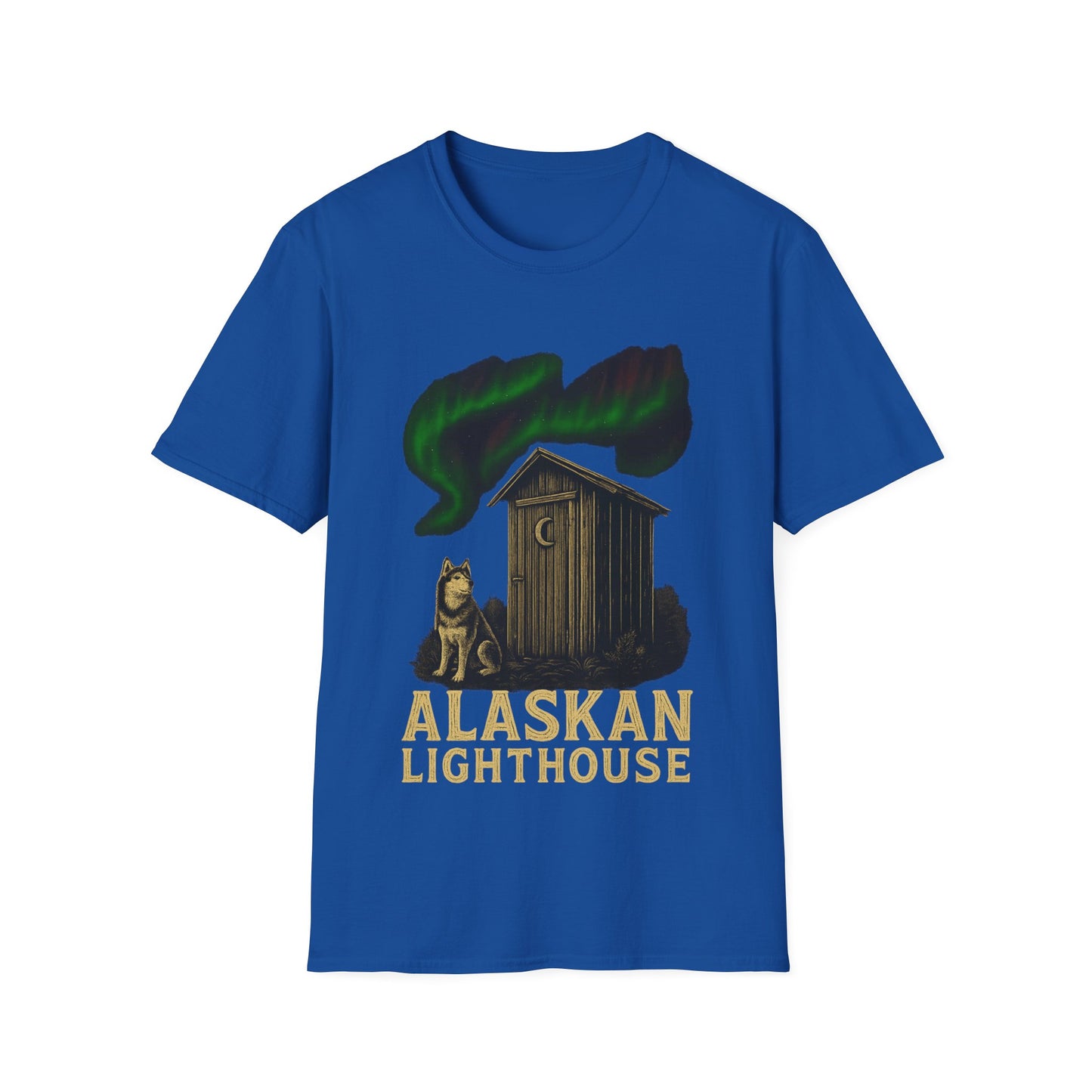 Alaskan Lighthouse Funny Northern Lights Wolf T-Shirt