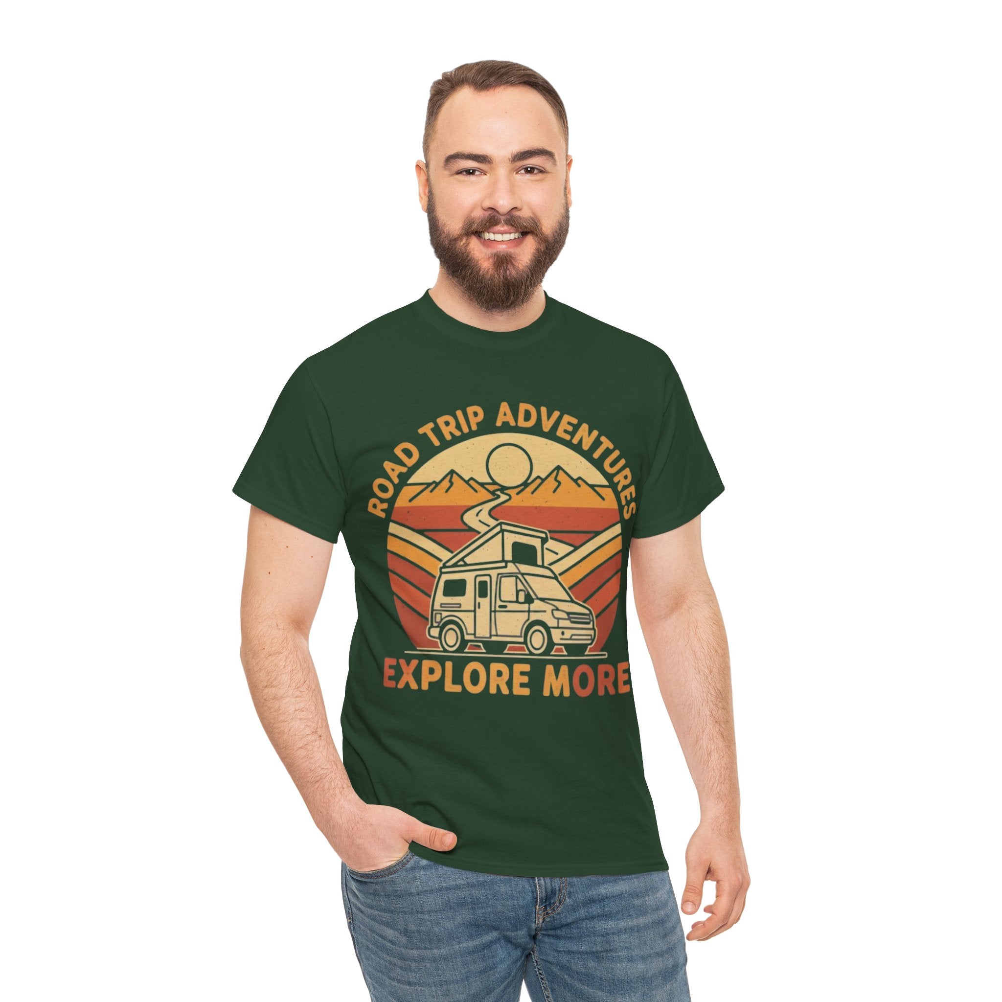 Road Trip Adventures – Explore More Retro Camper Tee