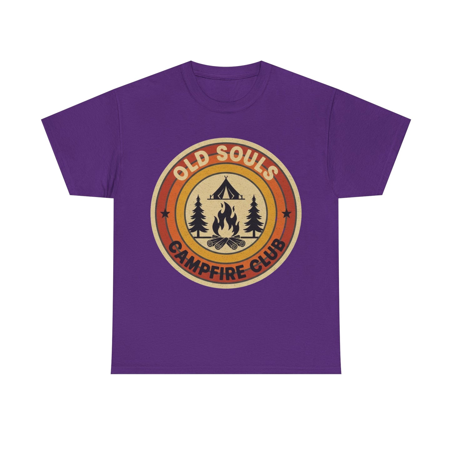 Old Souls Campfire Club Retro T-Shirt | Vintage Sunset Camping Tee