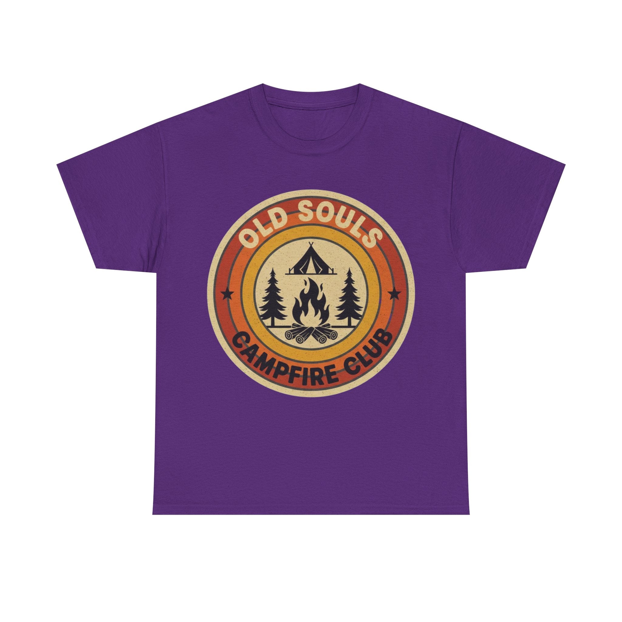 Old Souls Campfire Club Retro T-Shirt | Vintage Sunset Camping Tee