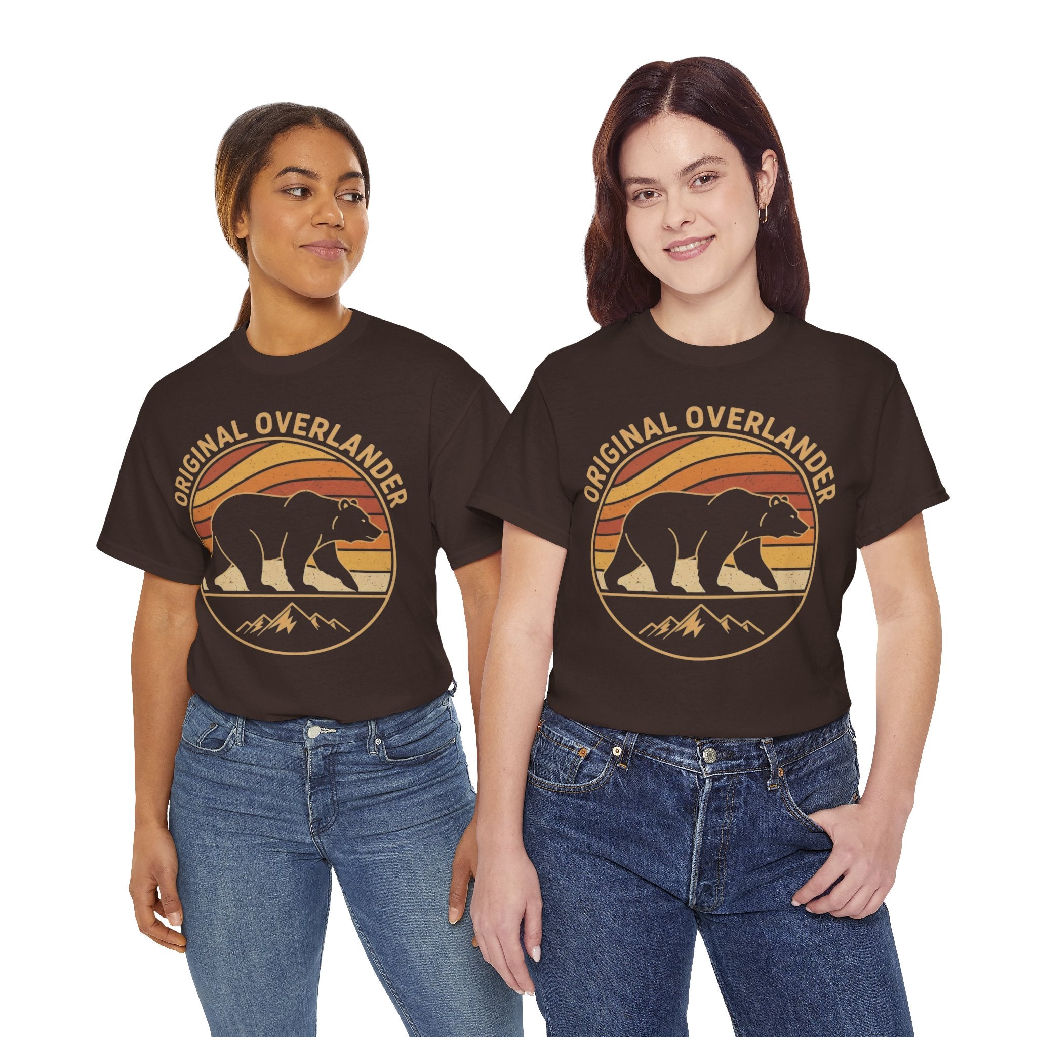 Original Overlander Retro Bear T-Shirt | 1970s Vintage Sunset Adventure Tee