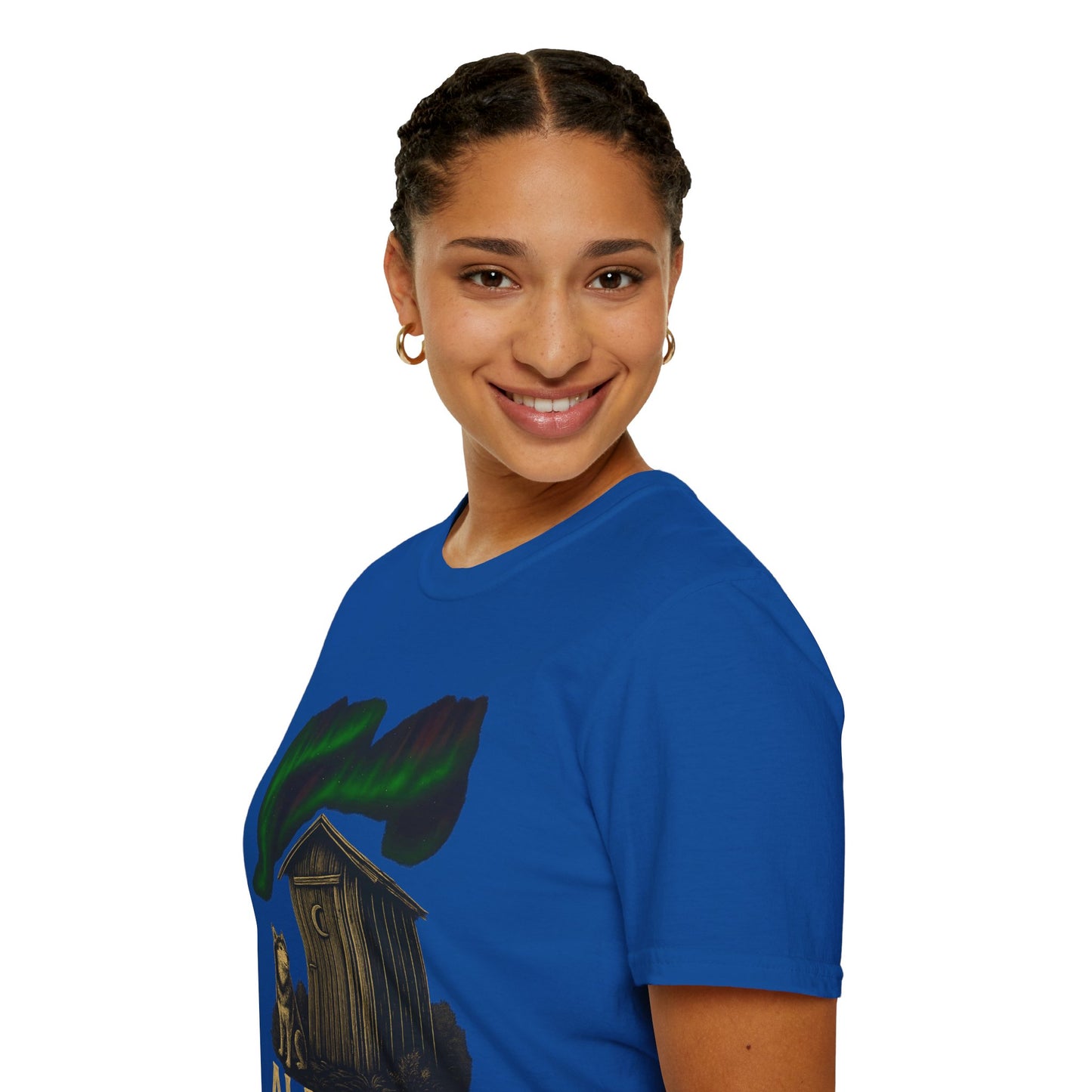 Alaskan Lighthouse Funny Northern Lights Wolf T-Shirt