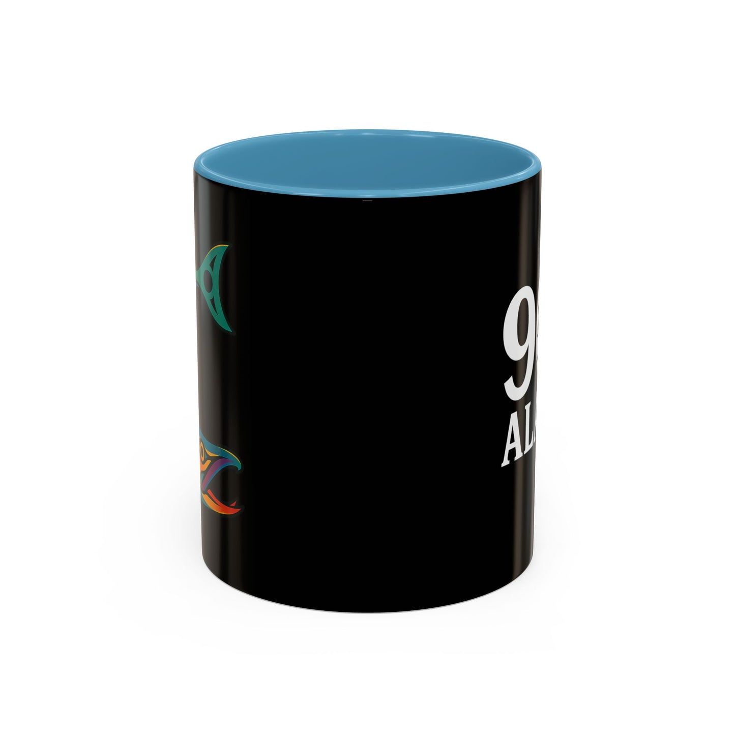 Alaska Salmon Mug Tlingit Style Coffee Cup 907 Alaska Gift Color Accent Ceramic Mug Alaskan Souvenir Wildlife Art