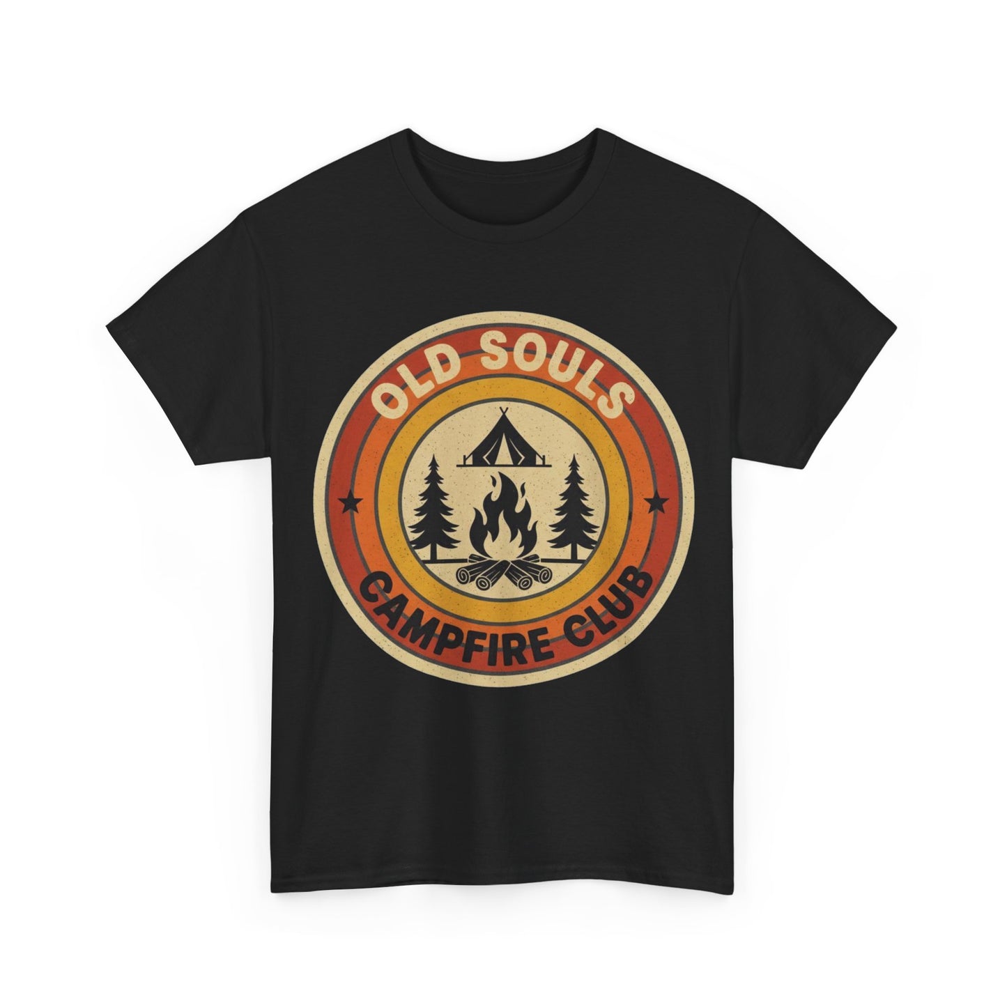 Old Souls Campfire Club Retro T-Shirt | Vintage Sunset Camping Tee