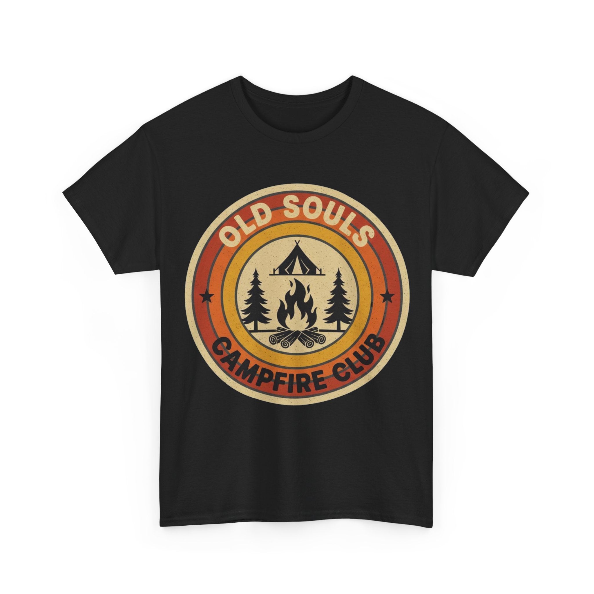 Old Souls Campfire Club Retro T-Shirt | Vintage Sunset Camping Tee