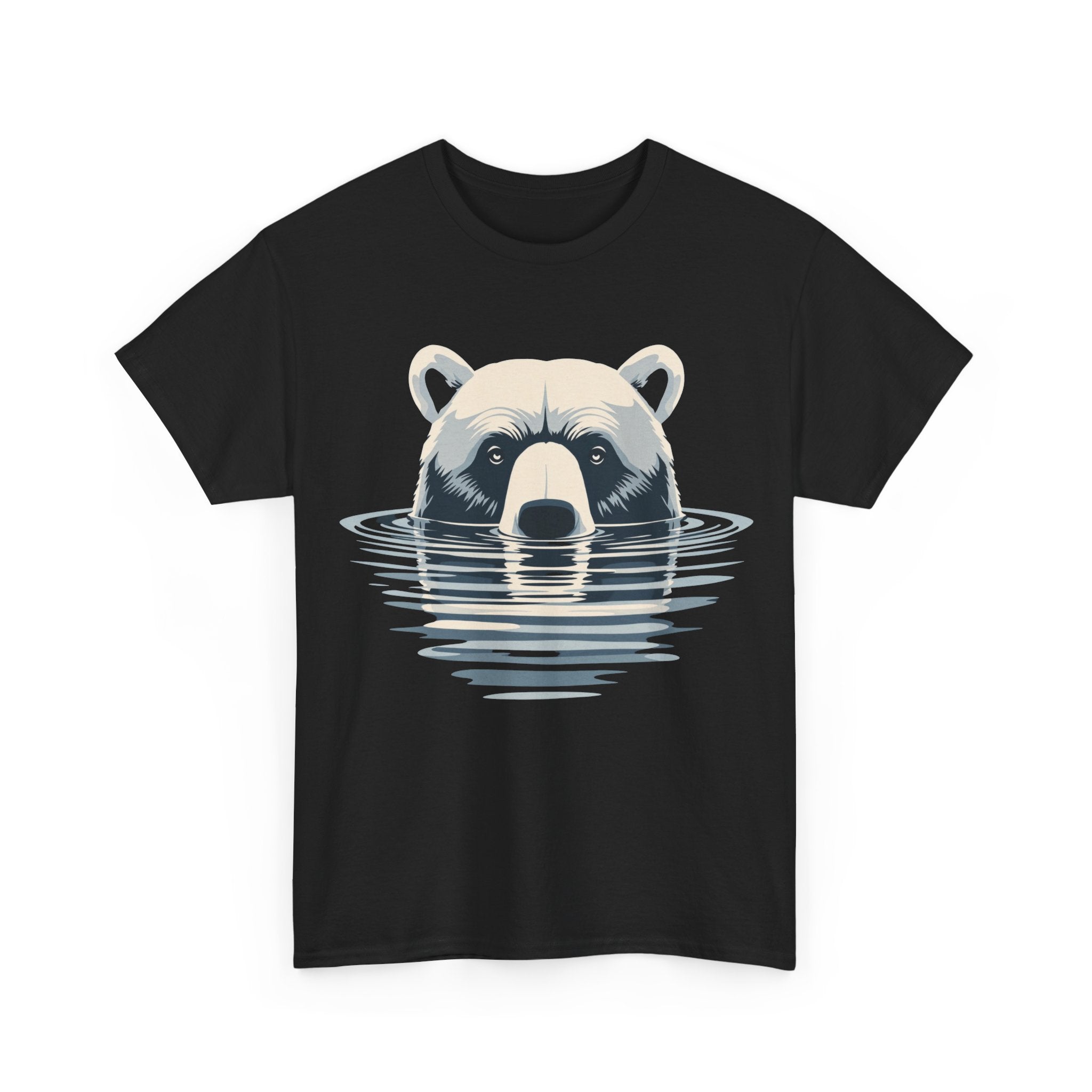 Bear in Water Graphic Tee – Gildan 5000 Heavy Cotton Shirt