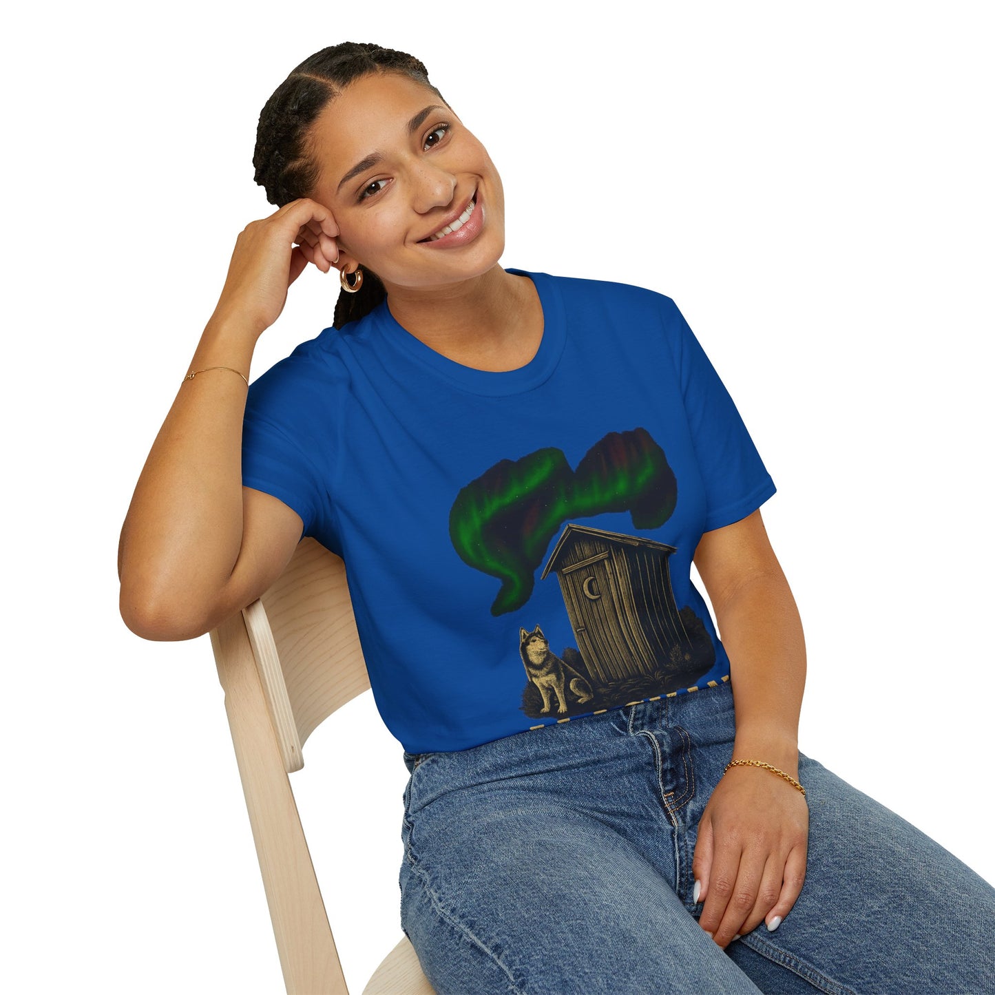 Alaskan Lighthouse Funny Northern Lights Wolf T-Shirt