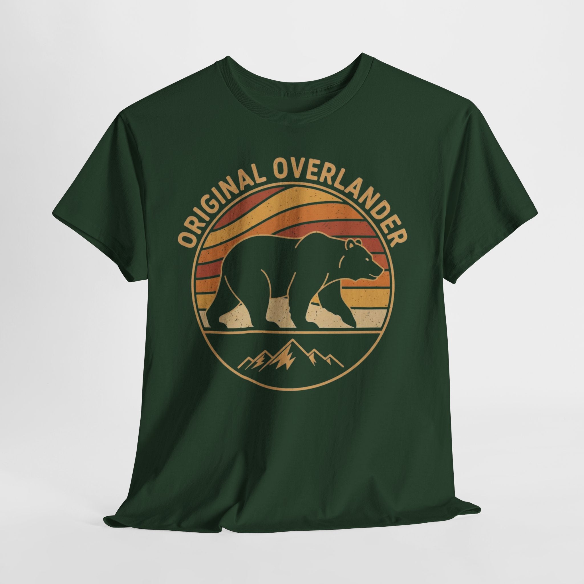 Original Overlander Retro Bear T-Shirt | 1970s Vintage Sunset Adventure Tee