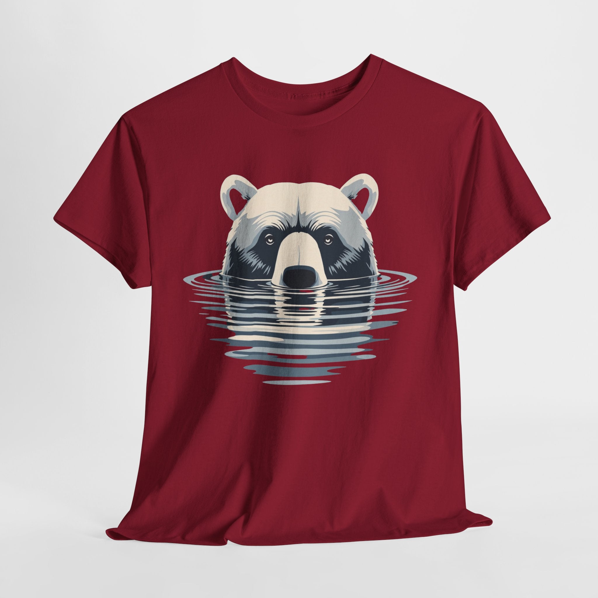 Bear in Water Graphic Tee – Gildan 5000 Heavy Cotton Shirt