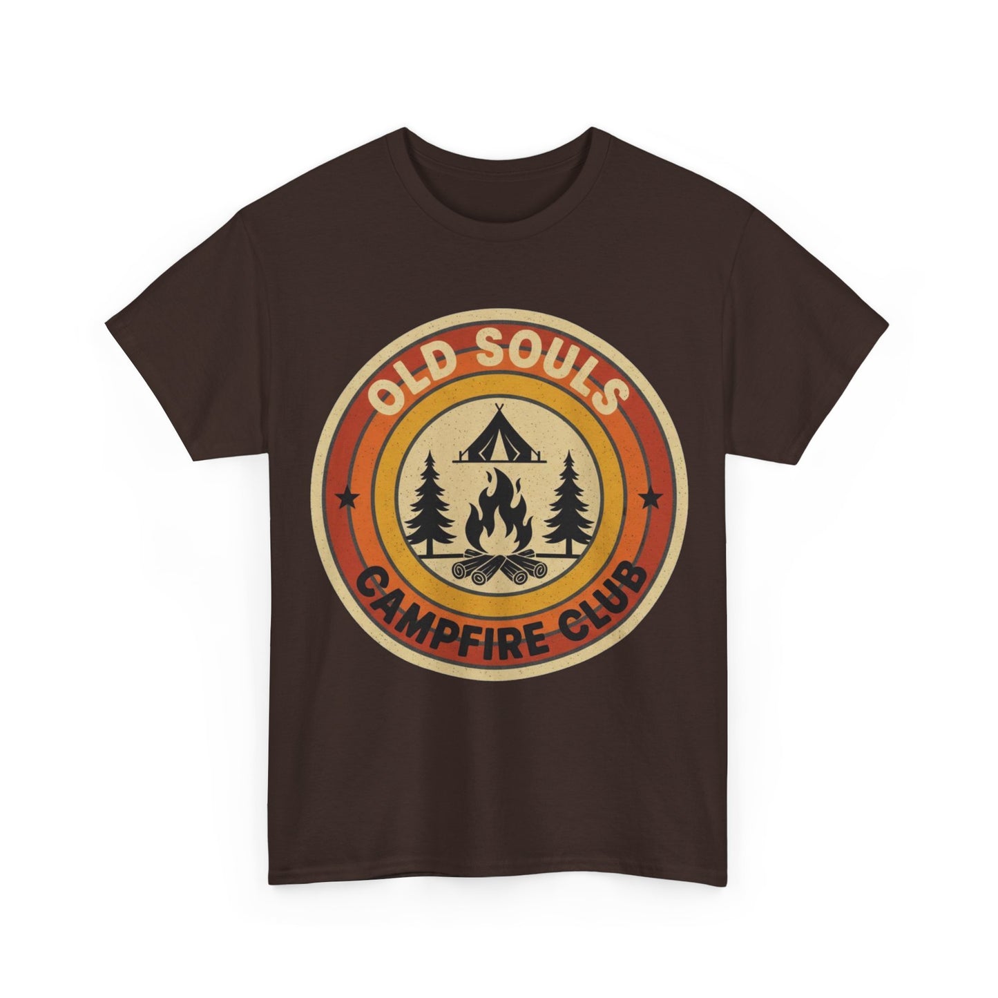 Old Souls Campfire Club Retro T-Shirt | Vintage Sunset Camping Tee