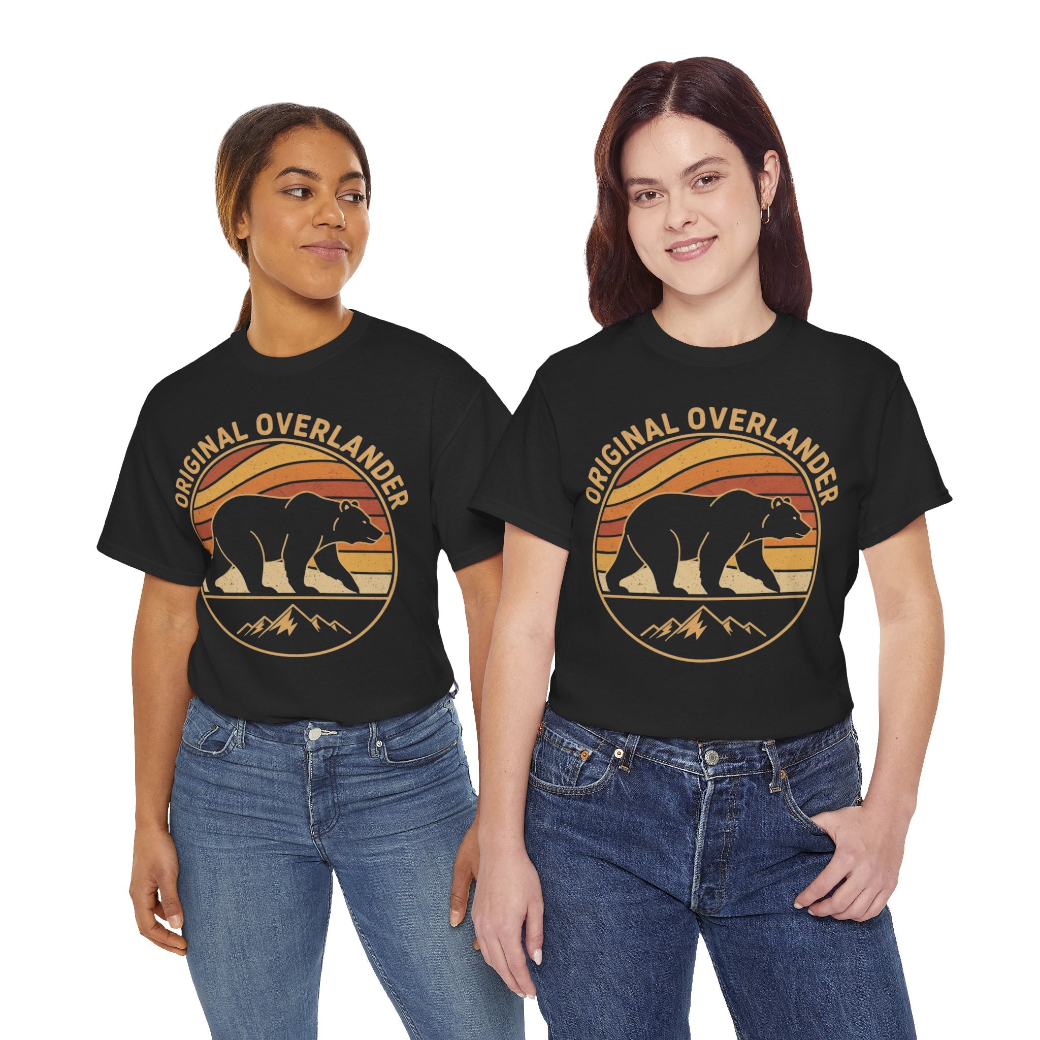 Original Overlander Retro Bear T-Shirt | 1970s Vintage Sunset Adventure Tee