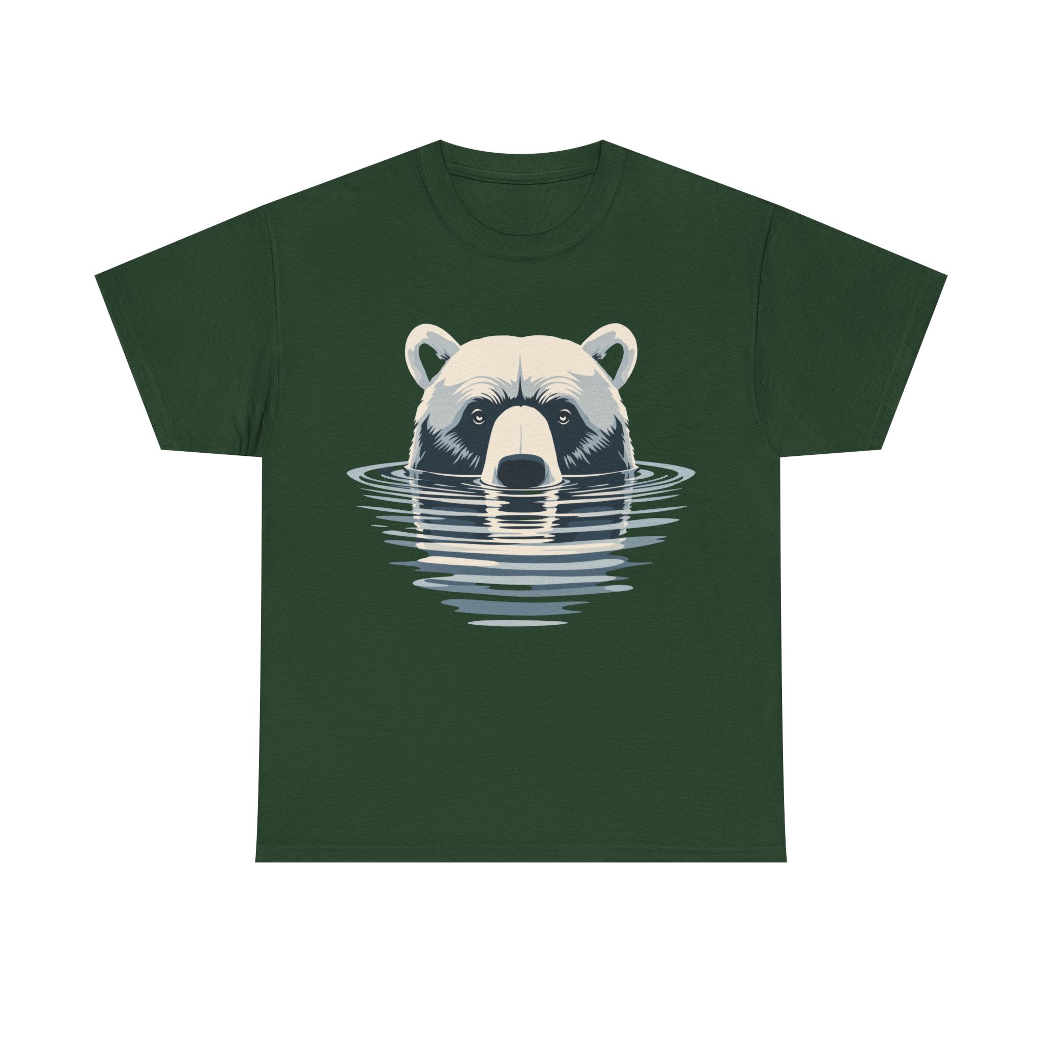 Bear in Water Graphic Tee – Gildan 5000 Heavy Cotton Shirt