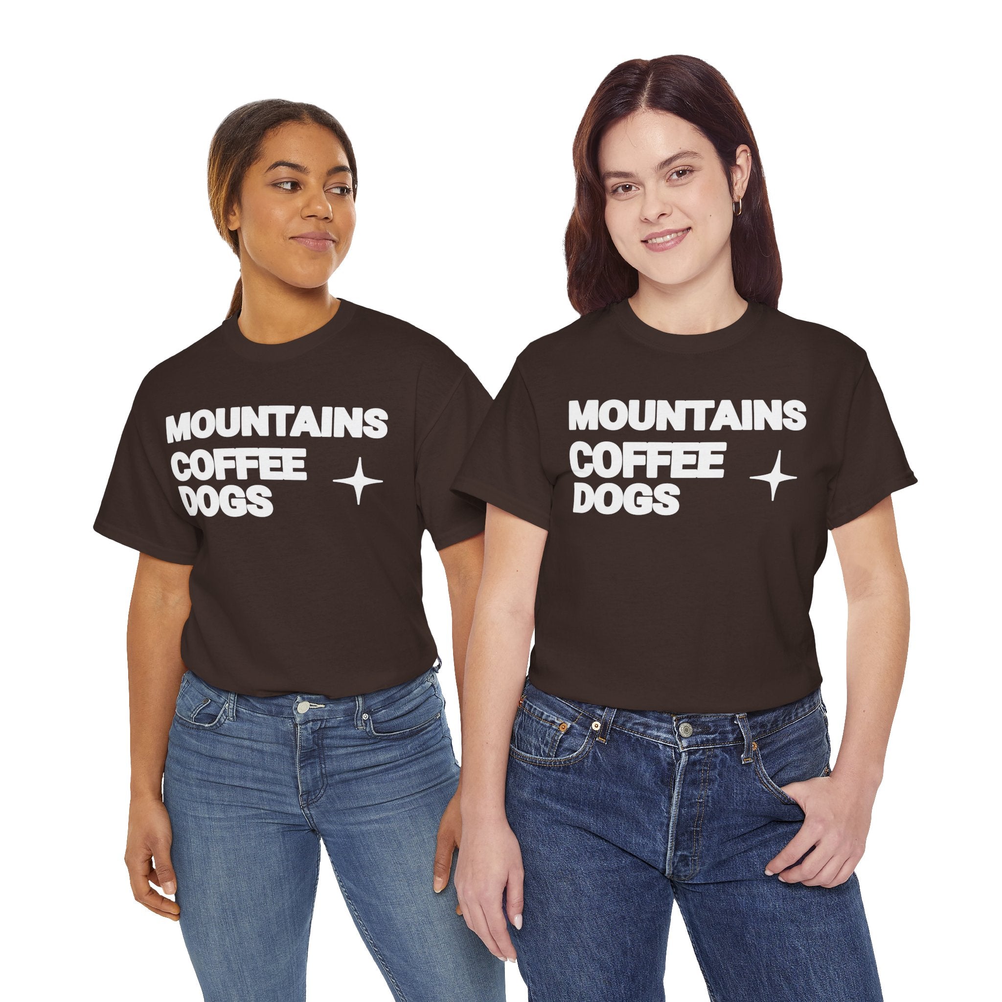 Mountains. Coffee. Dogs. – Comfort Collection Tee