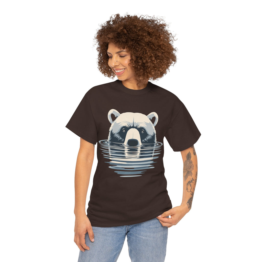 Bear in Water Graphic Tee – Gildan 5000 Heavy Cotton Shirt