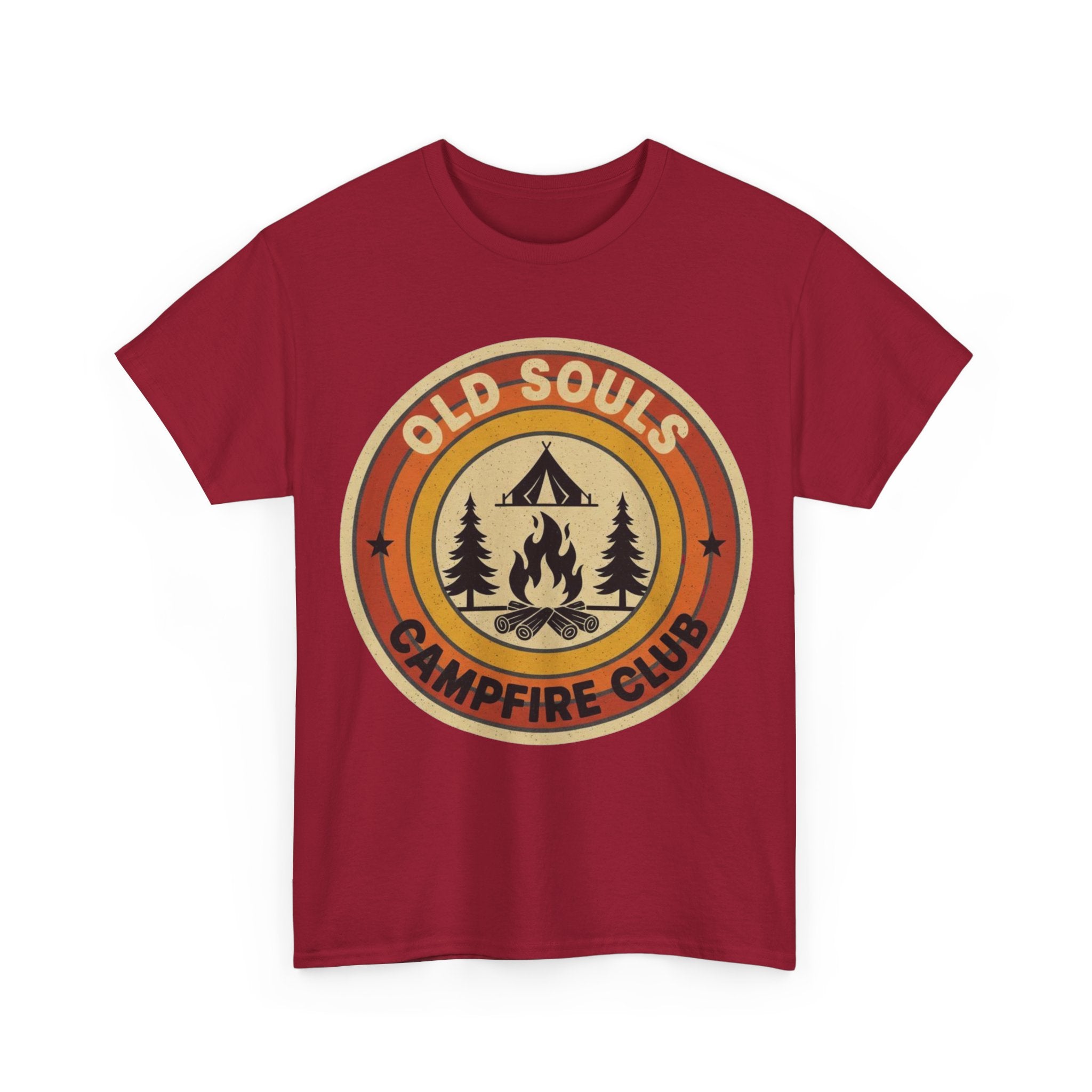 Old Souls Campfire Club Retro T-Shirt | Vintage Sunset Camping Tee