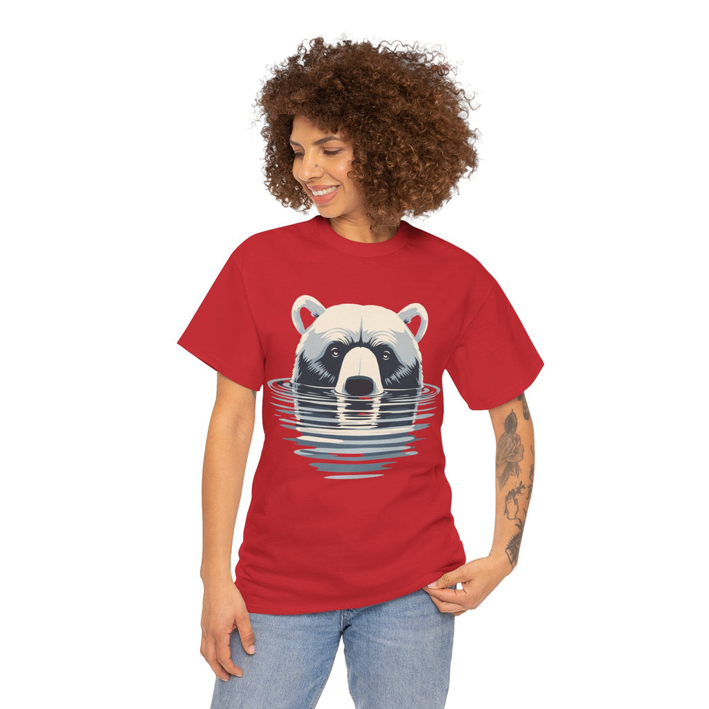 Bear in Water Graphic Tee – Gildan 5000 Heavy Cotton Shirt