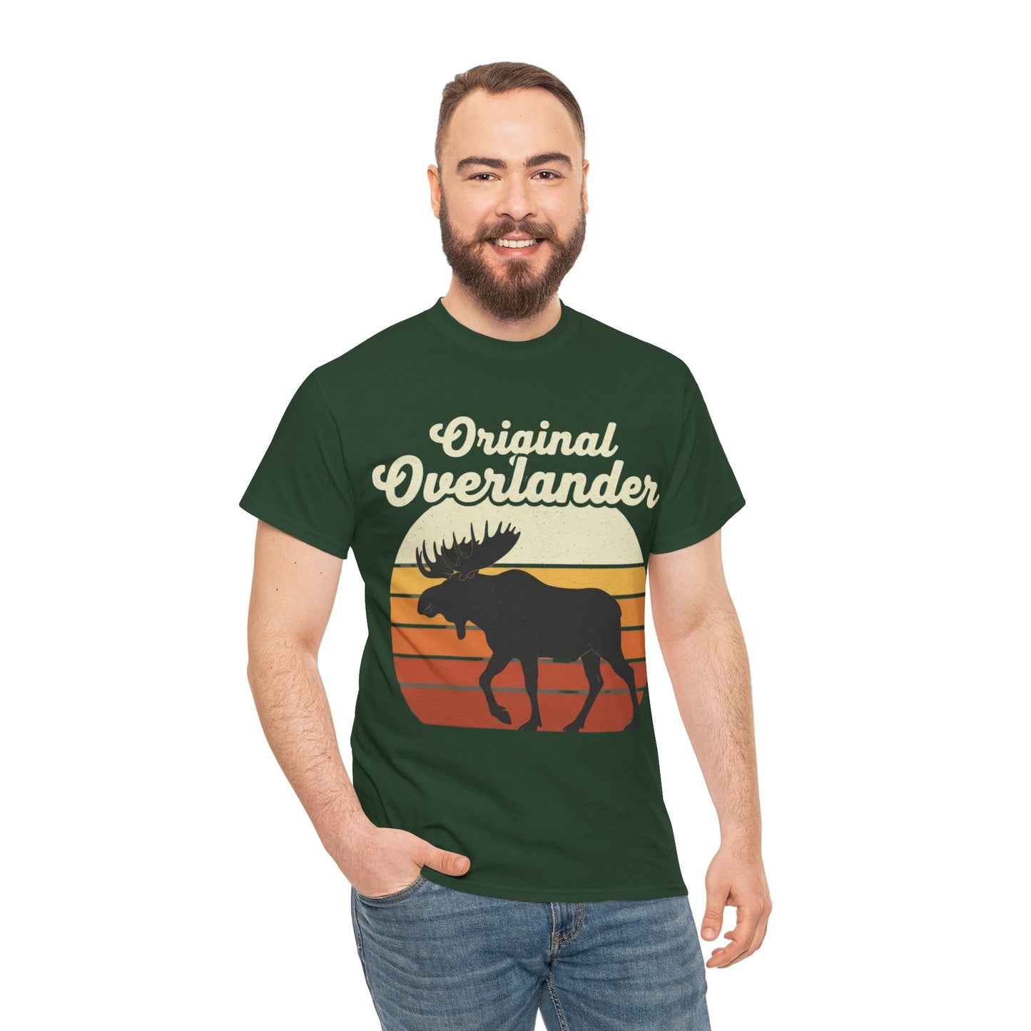 Original Overlander Moose T-Shirt | Retro 1970s Sunset Wilderness Tee