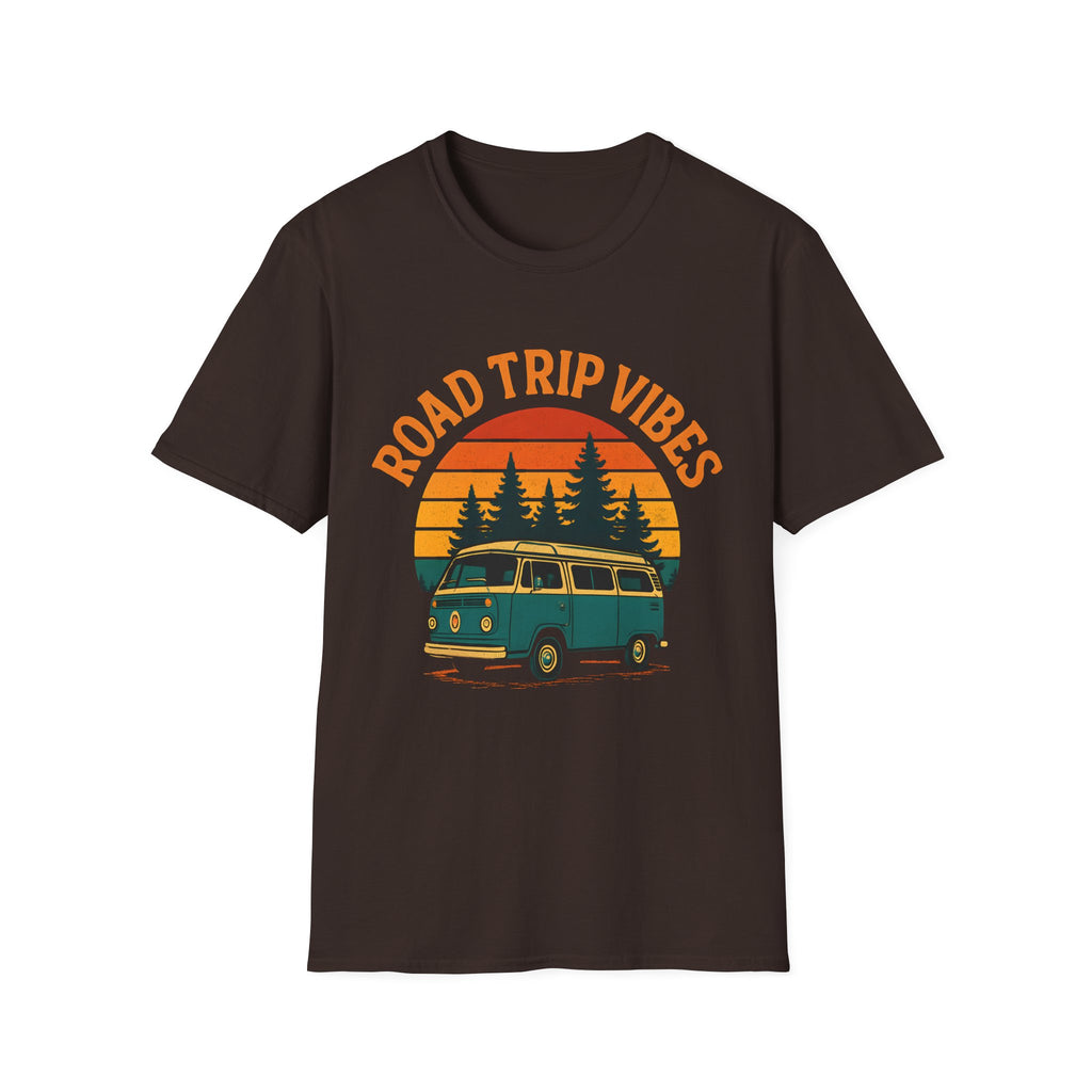 Road Trip Vibes Retro Van T-Shirt