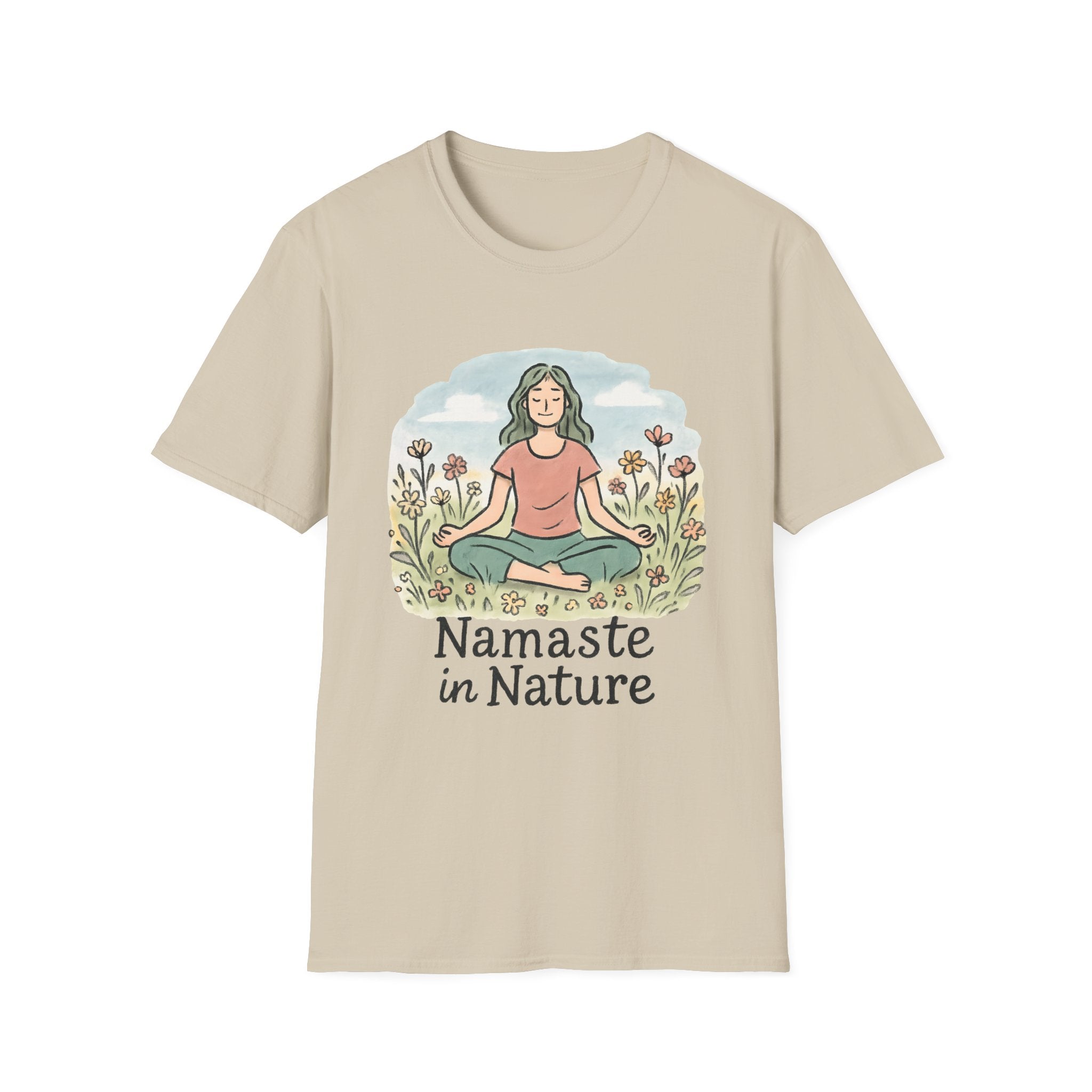 Namaste in Nature T-Shirt – Peaceful Meditation Floral Tee
