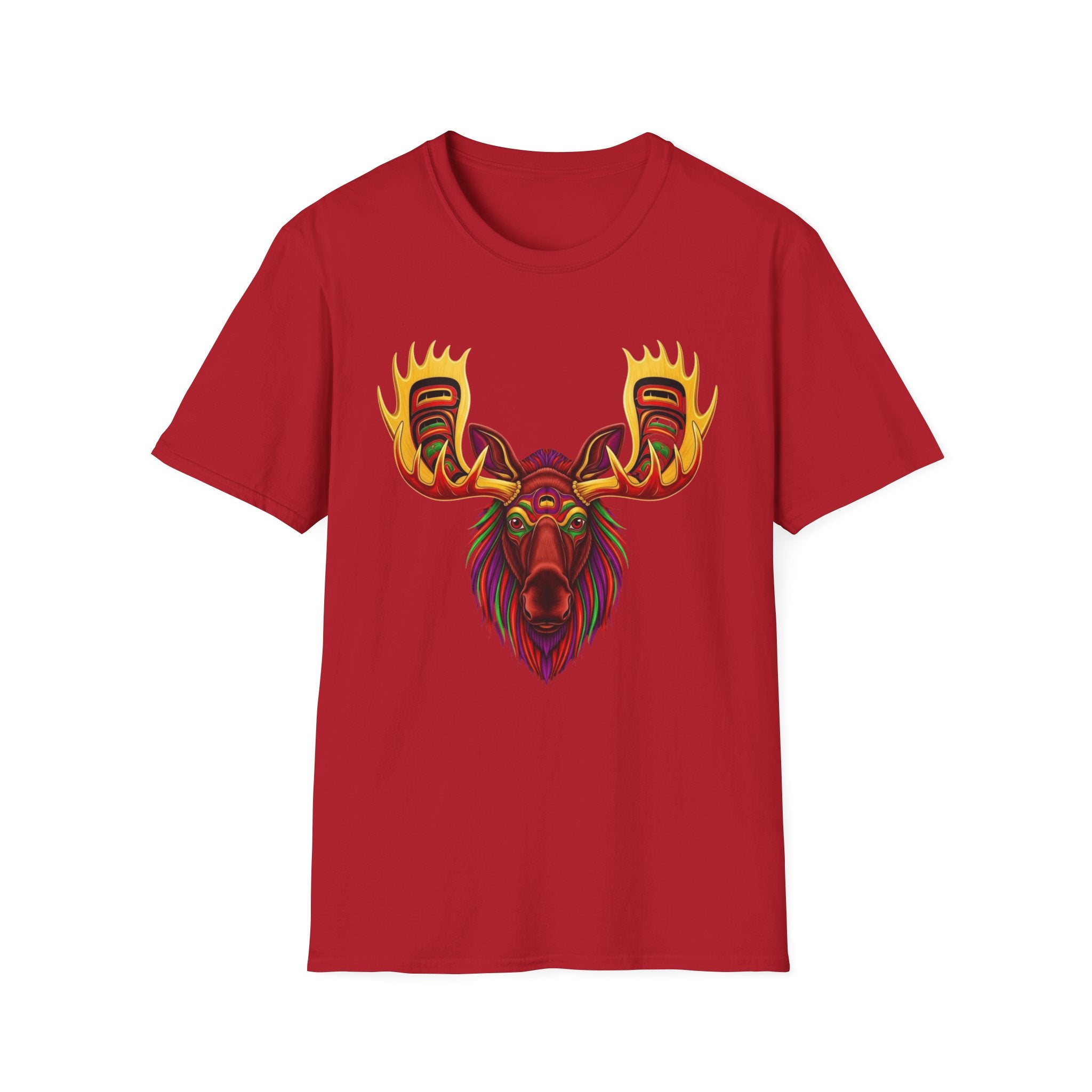 Tribal Moose Spirit T-Shirt – Colorful Totem Animal Design