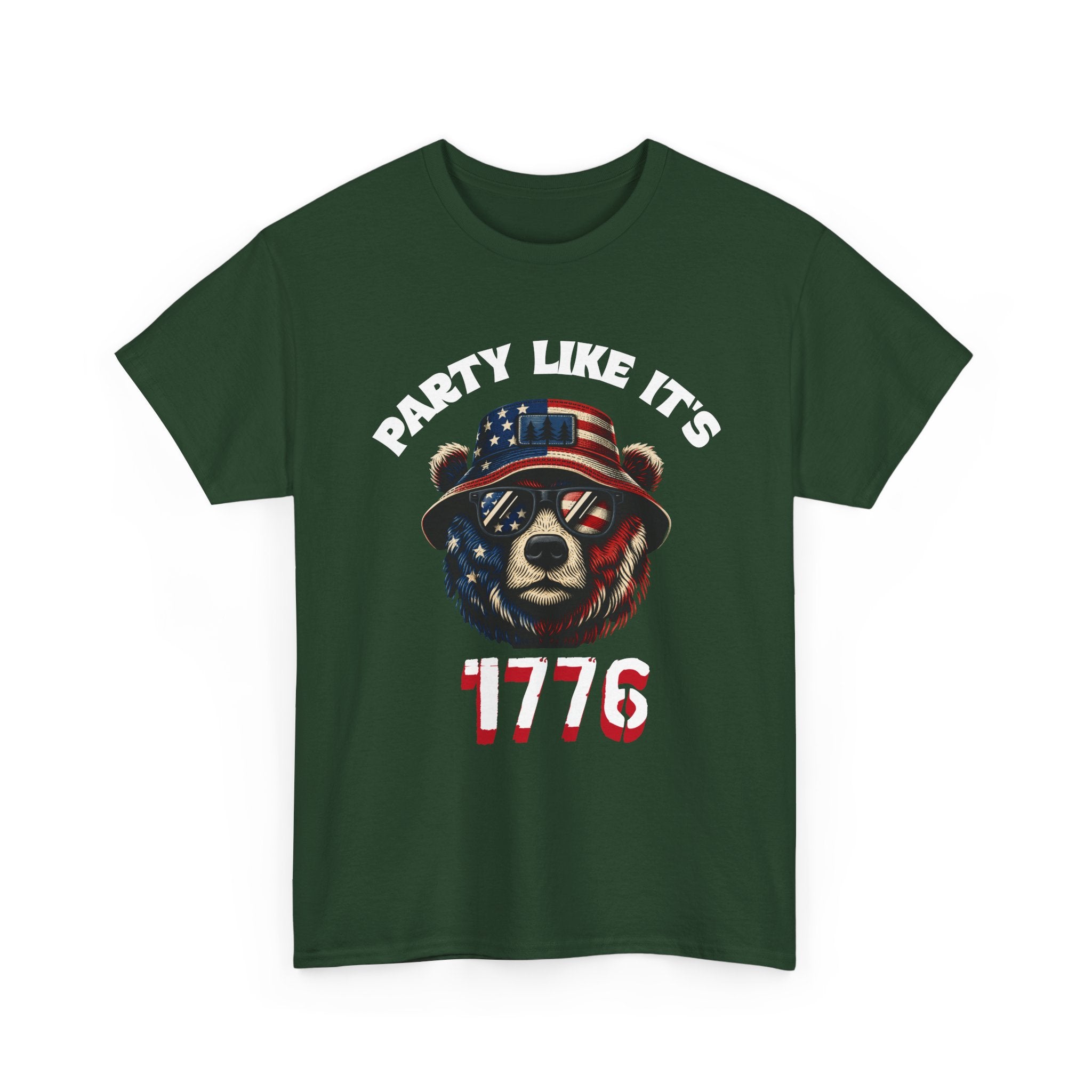 Party Like It's 1776 Patriotic Bear T-Shirt — 4th of July Summer Tee