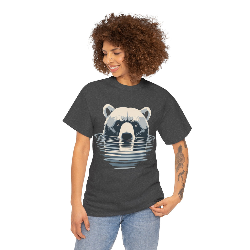 Bear in Water Graphic Tee – Gildan 5000 Heavy Cotton Shirt