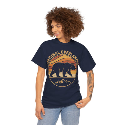 Original Overlander Retro Bear T-Shirt | 1970s Vintage Sunset Adventure Tee