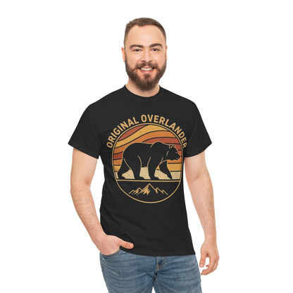 Original Overlander Retro Bear T-Shirt | 1970s Vintage Sunset Adventure Tee