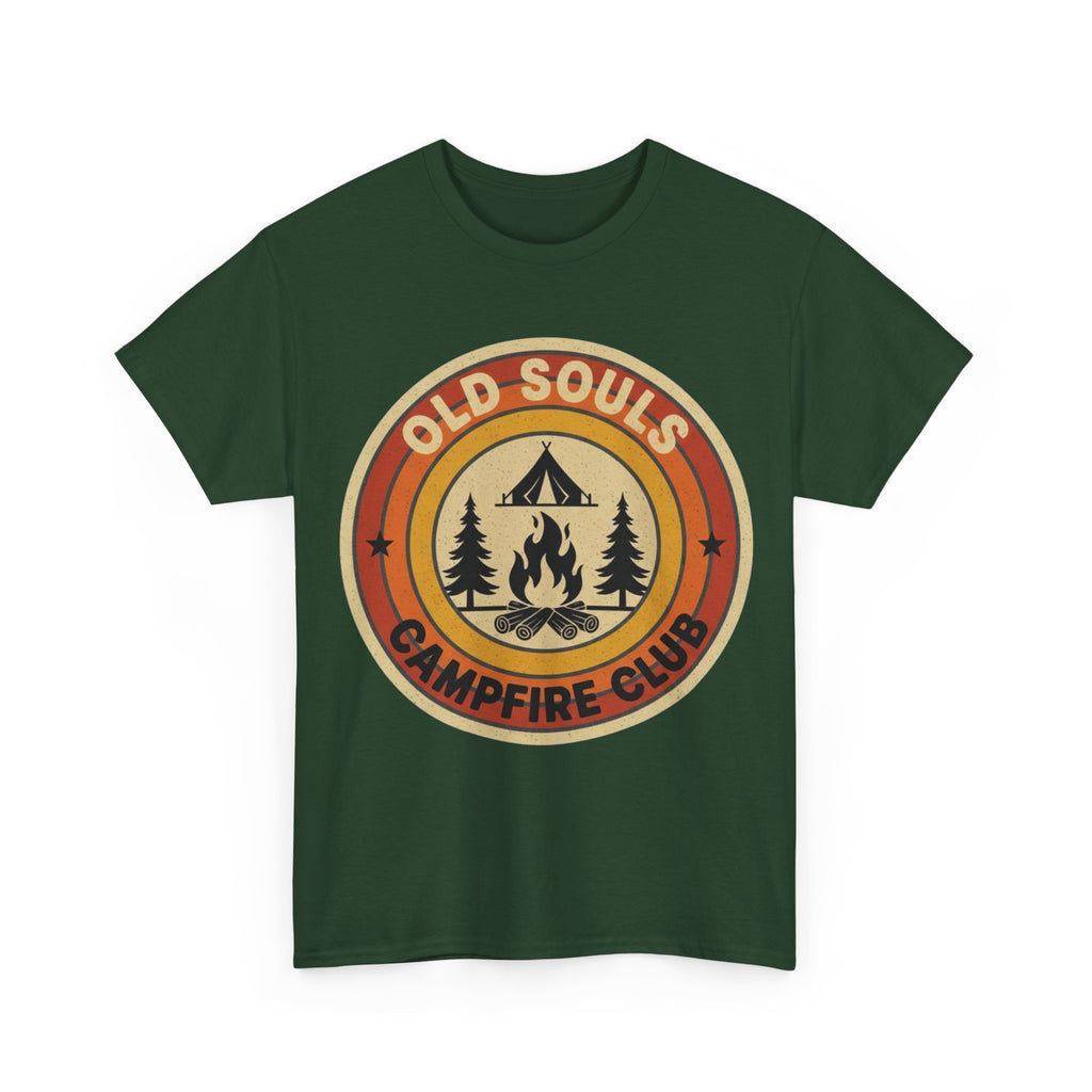 Old Souls Campfire Club Retro T-Shirt | Vintage Sunset Camping Tee