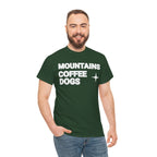 Mountains. Coffee. Dogs. – Comfort Collection Tee
