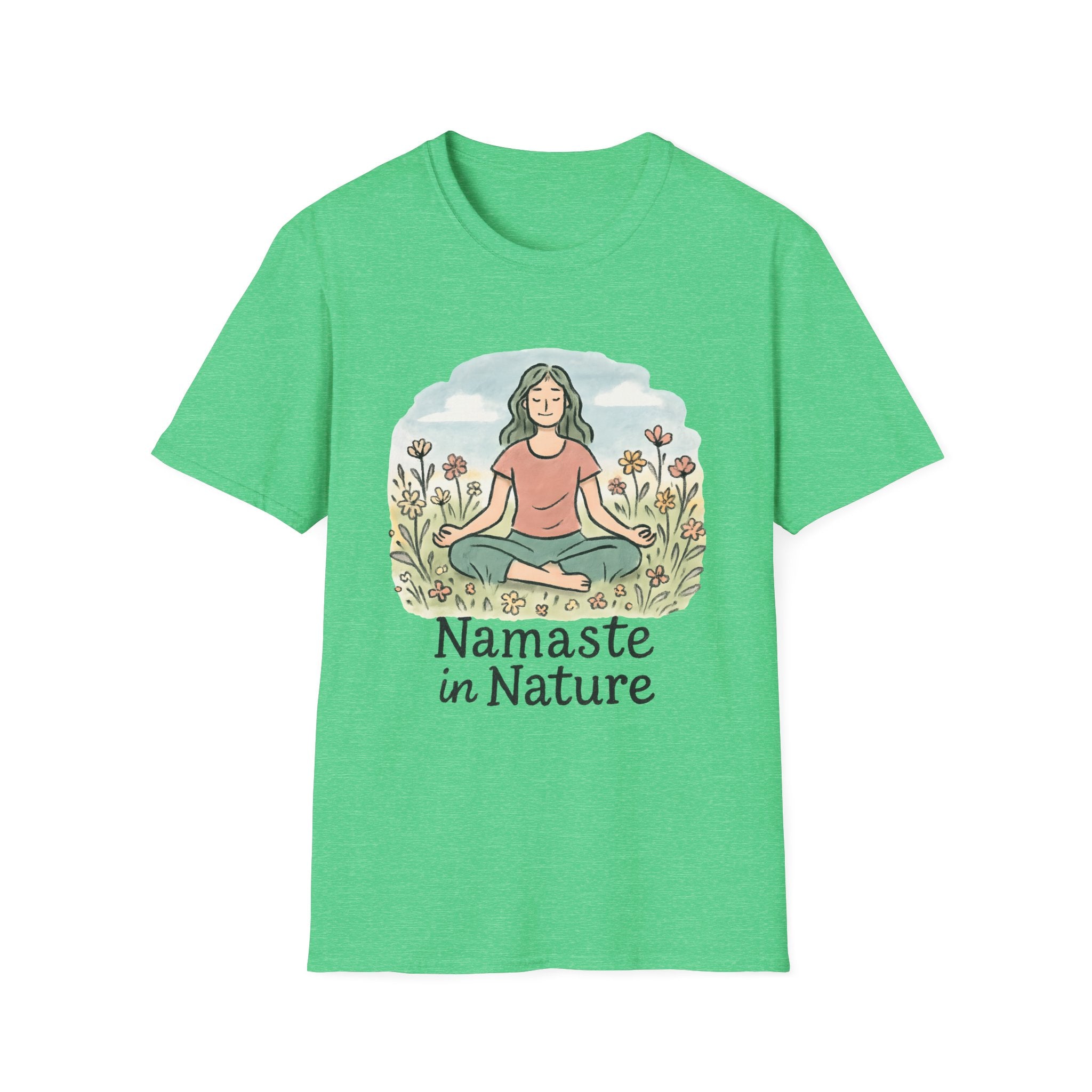 Namaste in Nature T-Shirt – Peaceful Meditation Floral Tee