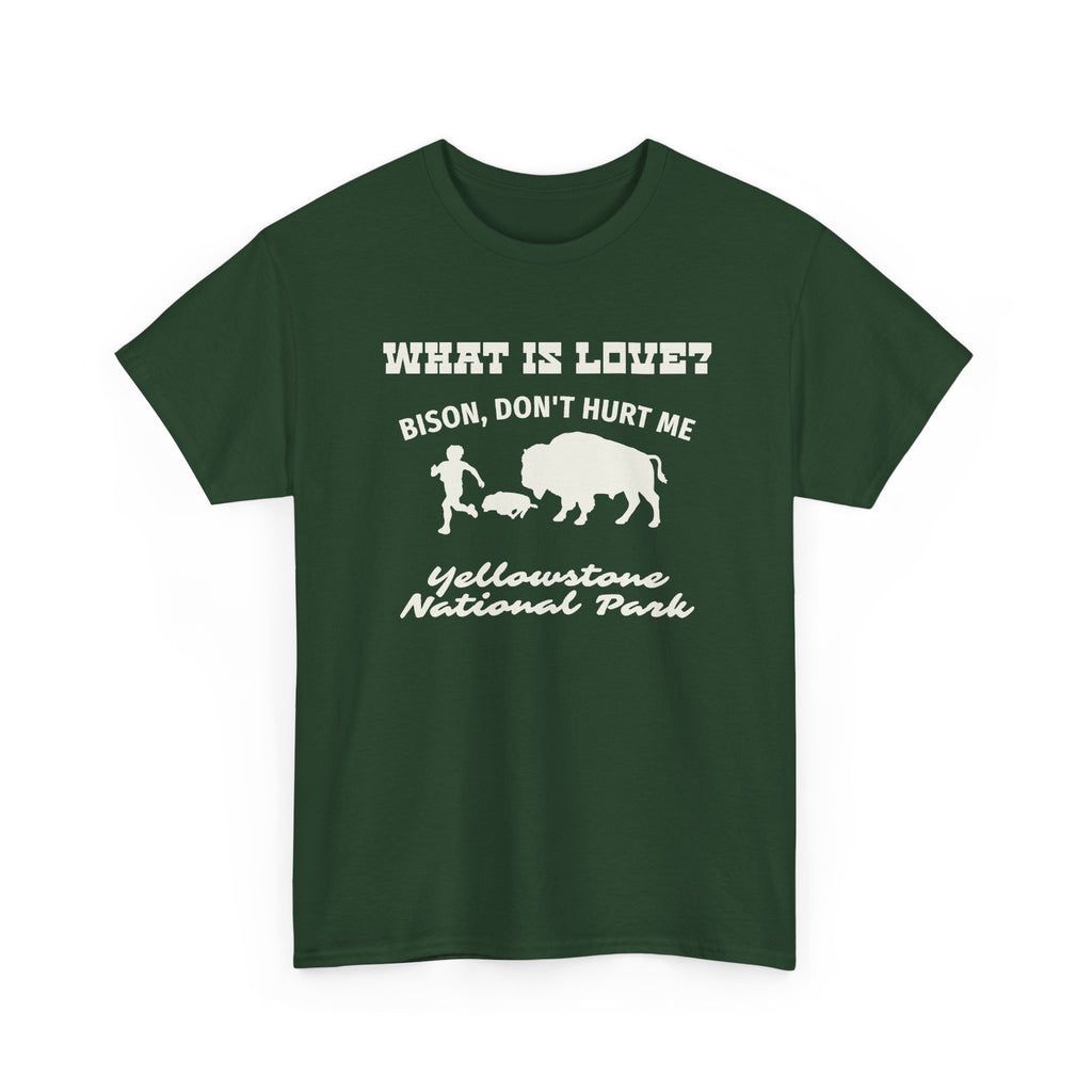 Yellowstone Bison T-Shirt — What Is Love? Bison Don't Hurt Me