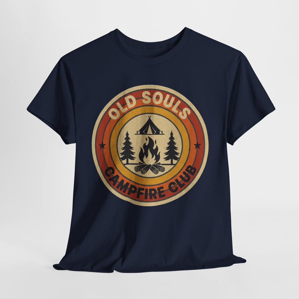 Old Souls Campfire Club Retro T-Shirt | Vintage Sunset Camping Tee