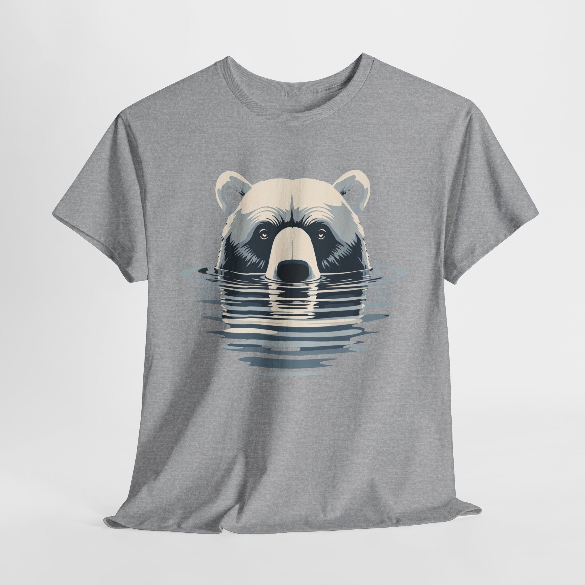 Bear in Water Graphic Tee – Gildan 5000 Heavy Cotton Shirt