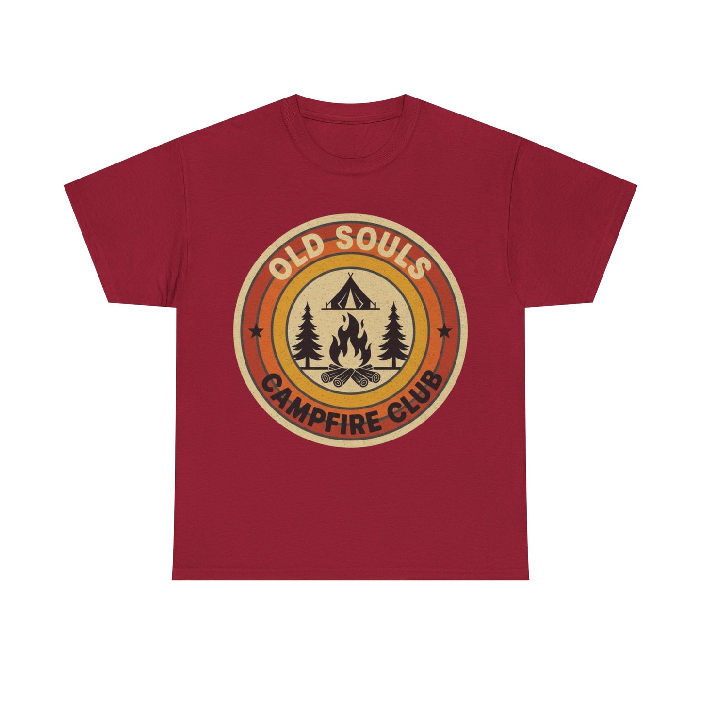 Old Souls Campfire Club Retro T-Shirt | Vintage Sunset Camping Tee