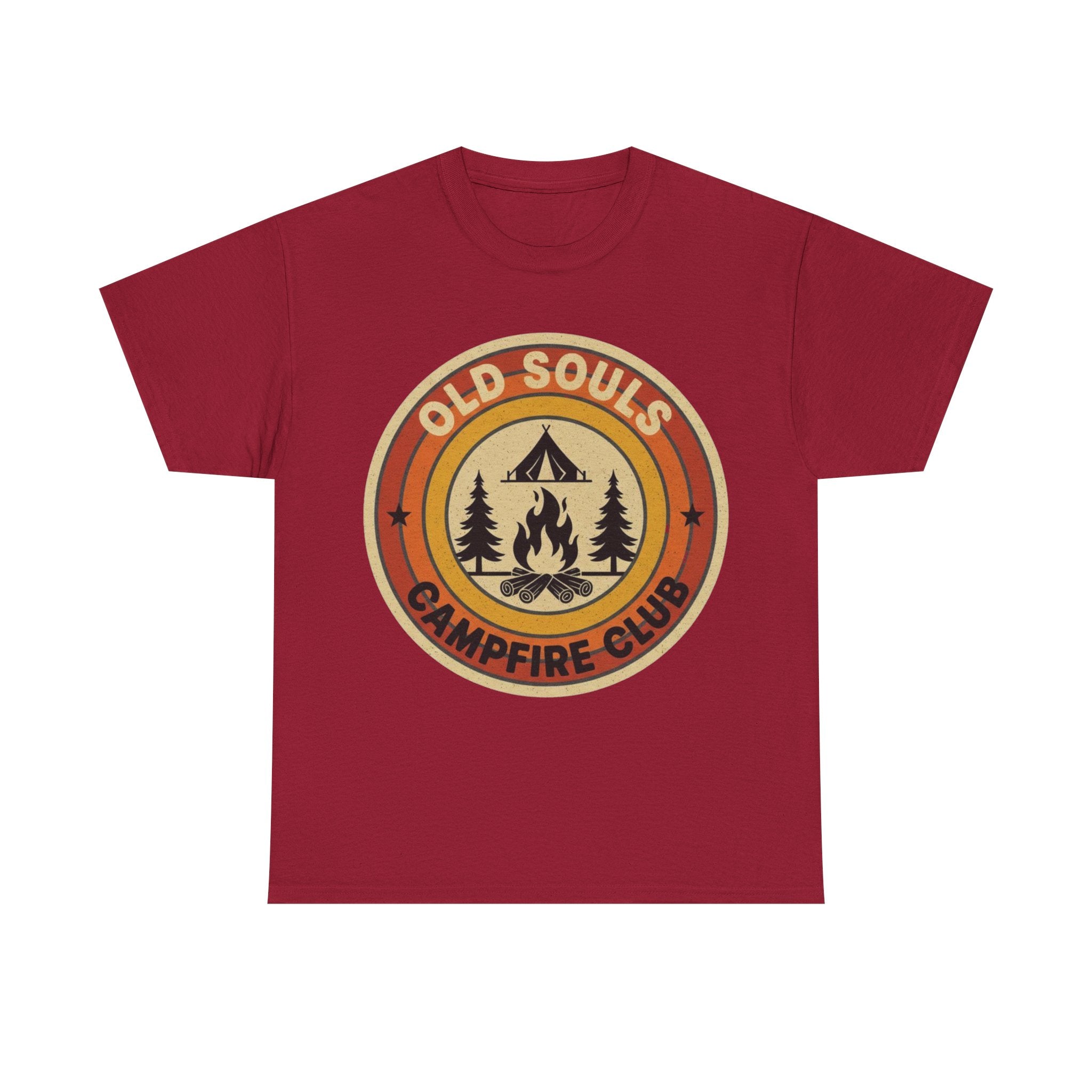 Old Souls Campfire Club Retro T-Shirt | Vintage Sunset Camping Tee