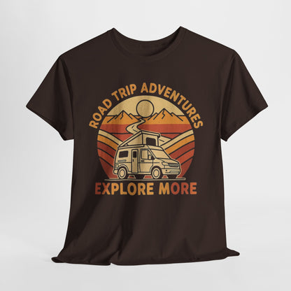 Road Trip Adventures – Explore More Retro Camper Tee