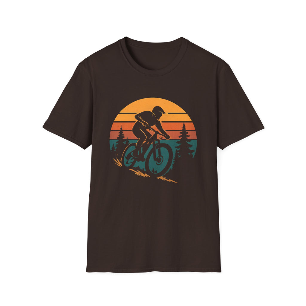 Sunset Trail MTB T-Shirt – Mountain Biker Silhouette Design