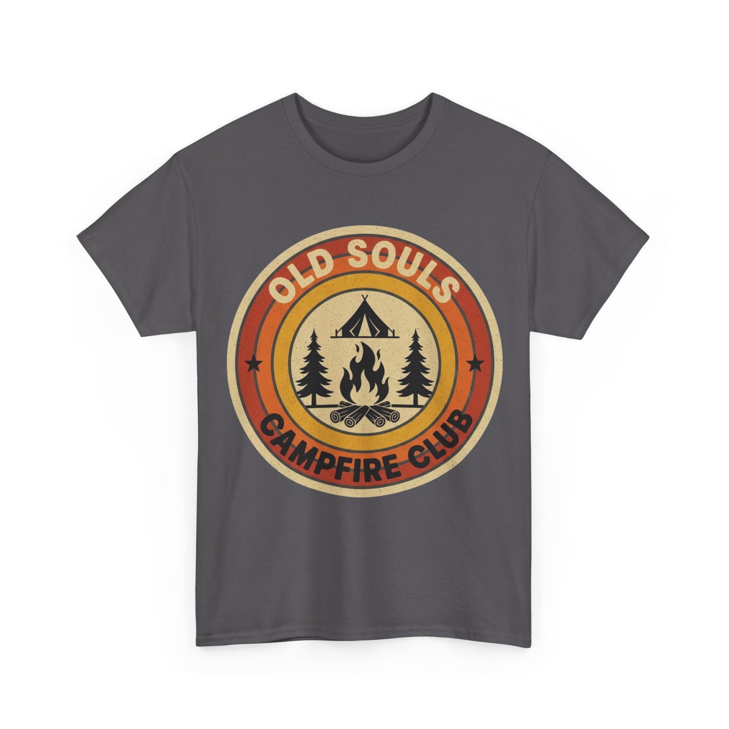 Old Souls Campfire Club Retro T-Shirt | Vintage Sunset Camping Tee